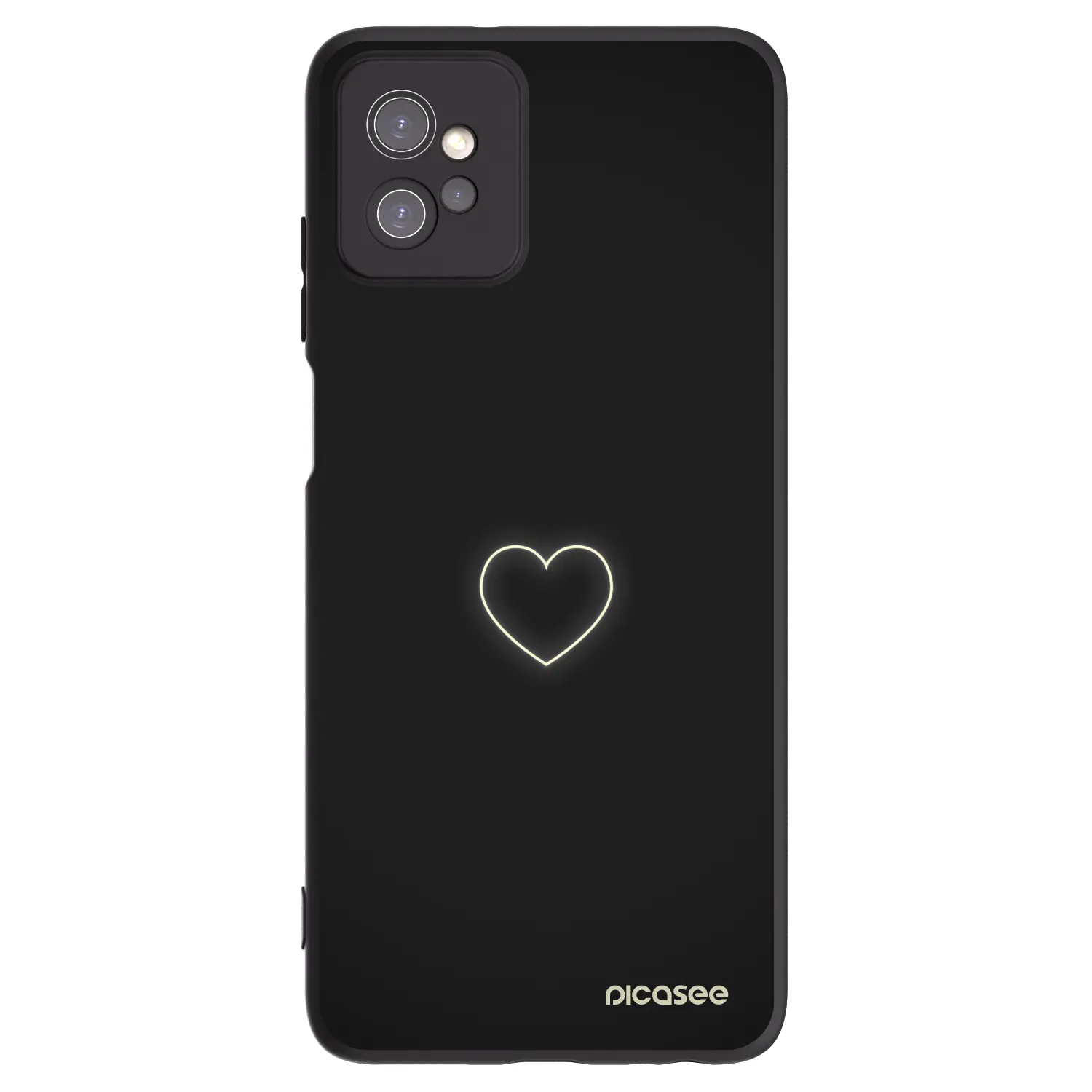 Picasee crna silikonska maskica za Motorola Moto G32 - Heart
