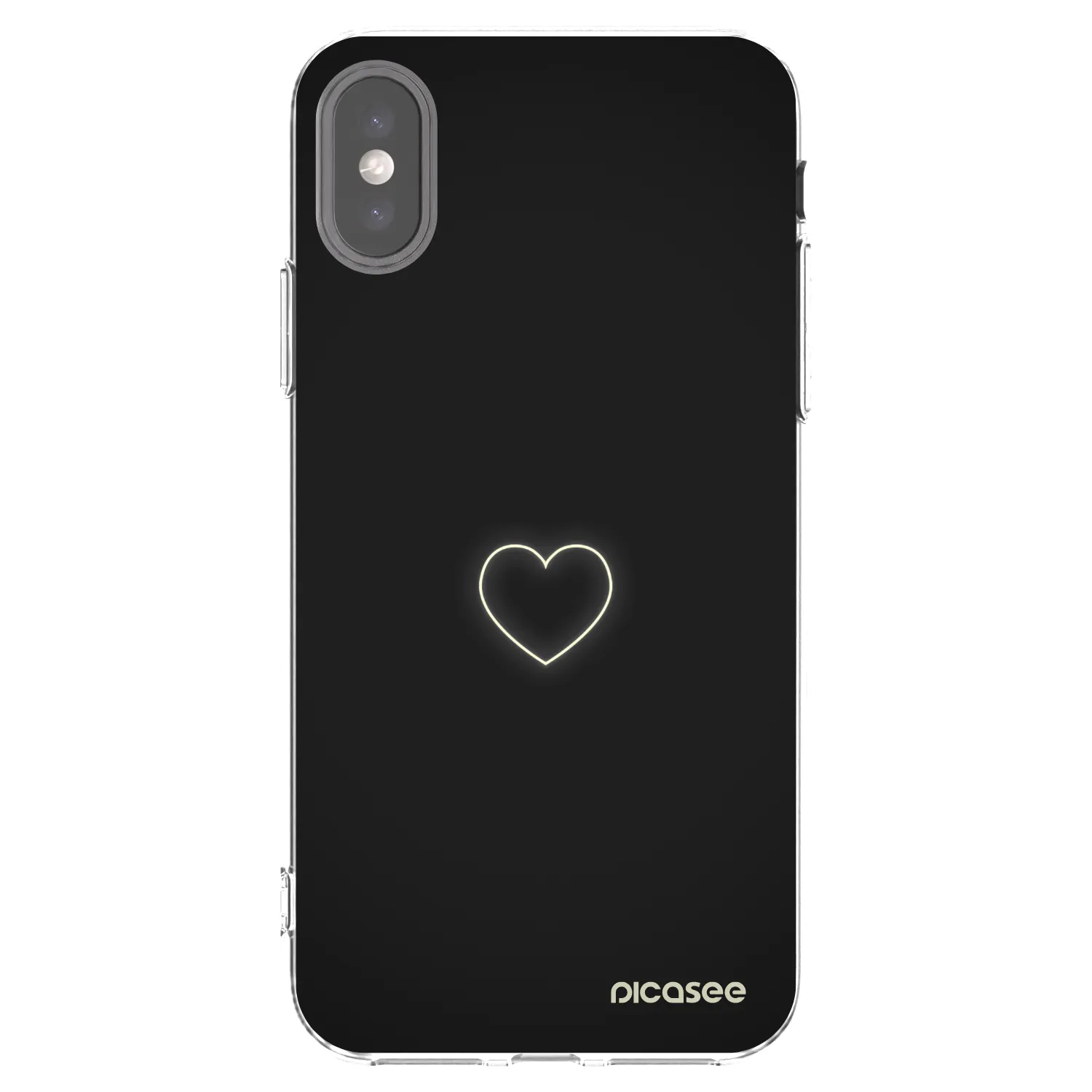 Picasee silikonska prozirna maskica za Apple iPhone X/XS - Heart