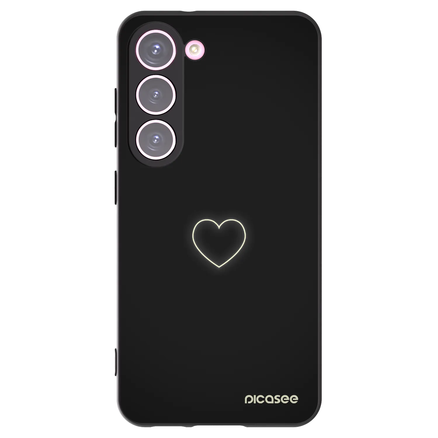 Picasee crna silikonska maskica za Samsung Galaxy S23 5G - Heart