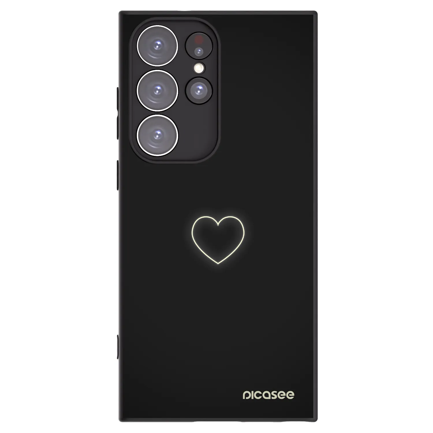 Picasee crna silikonska maskica za Samsung Galaxy S23 Ultra 5G - Heart