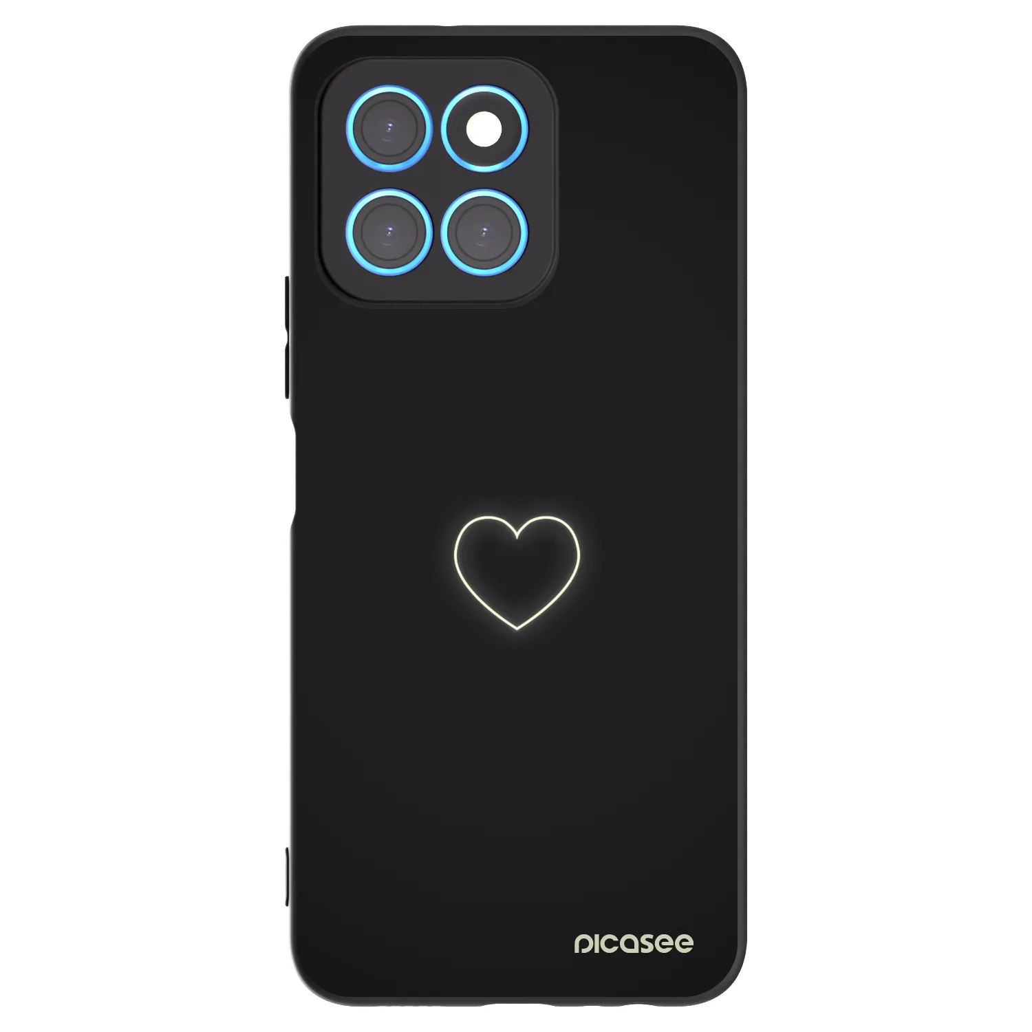 Picasee crna silikonska maskica za Honor X8 5G - Heart