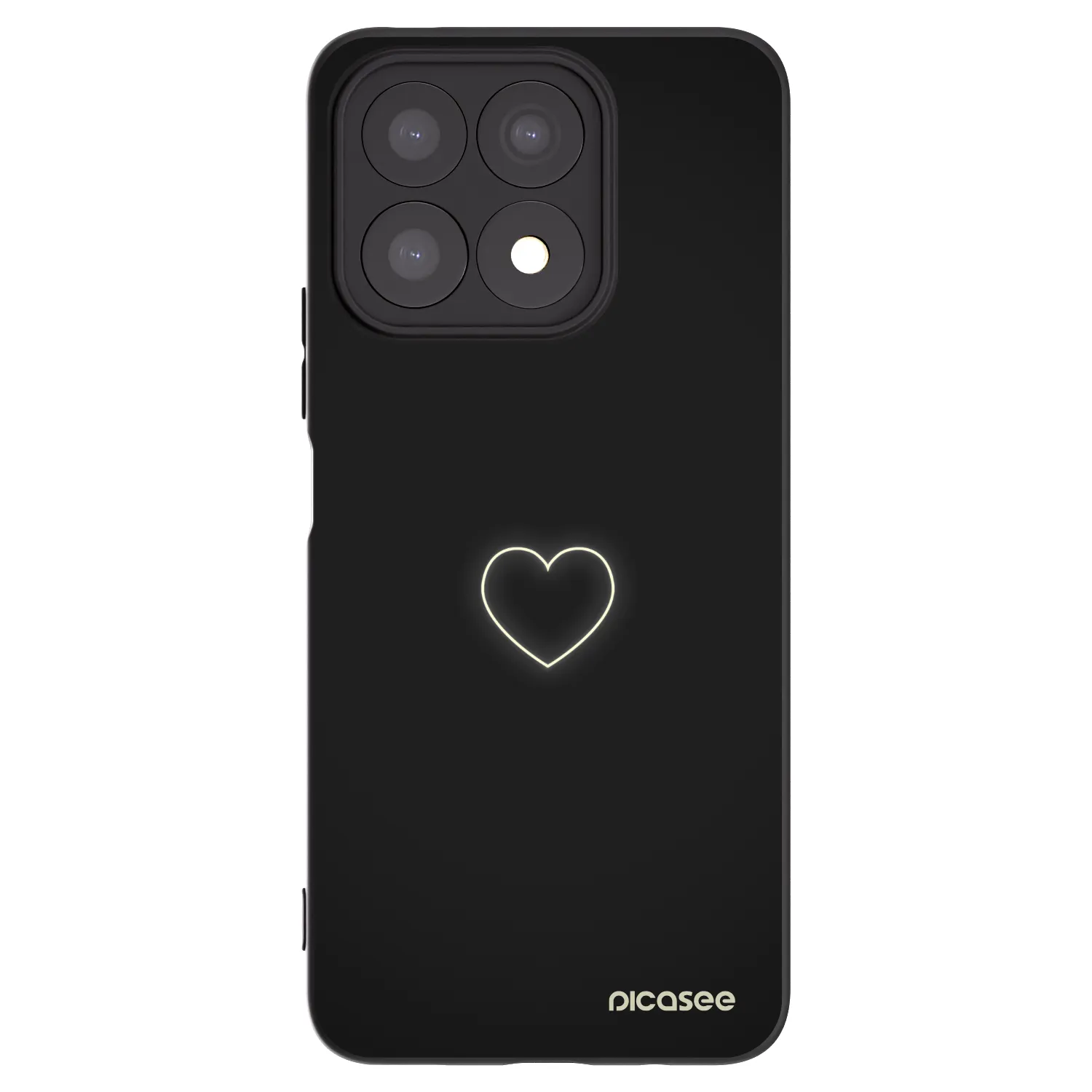 Picasee crna silikonska maskica za Honor X8a - Heart