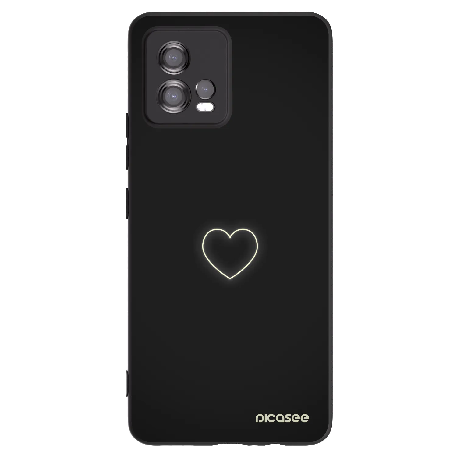 Picasee crna silikonska maskica za Motorola Moto G72 - Heart