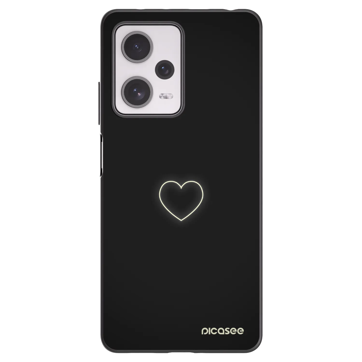 Picasee crna silikonska maskica za Xiaomi Redmi Note 12 Pro+ 5G - Heart