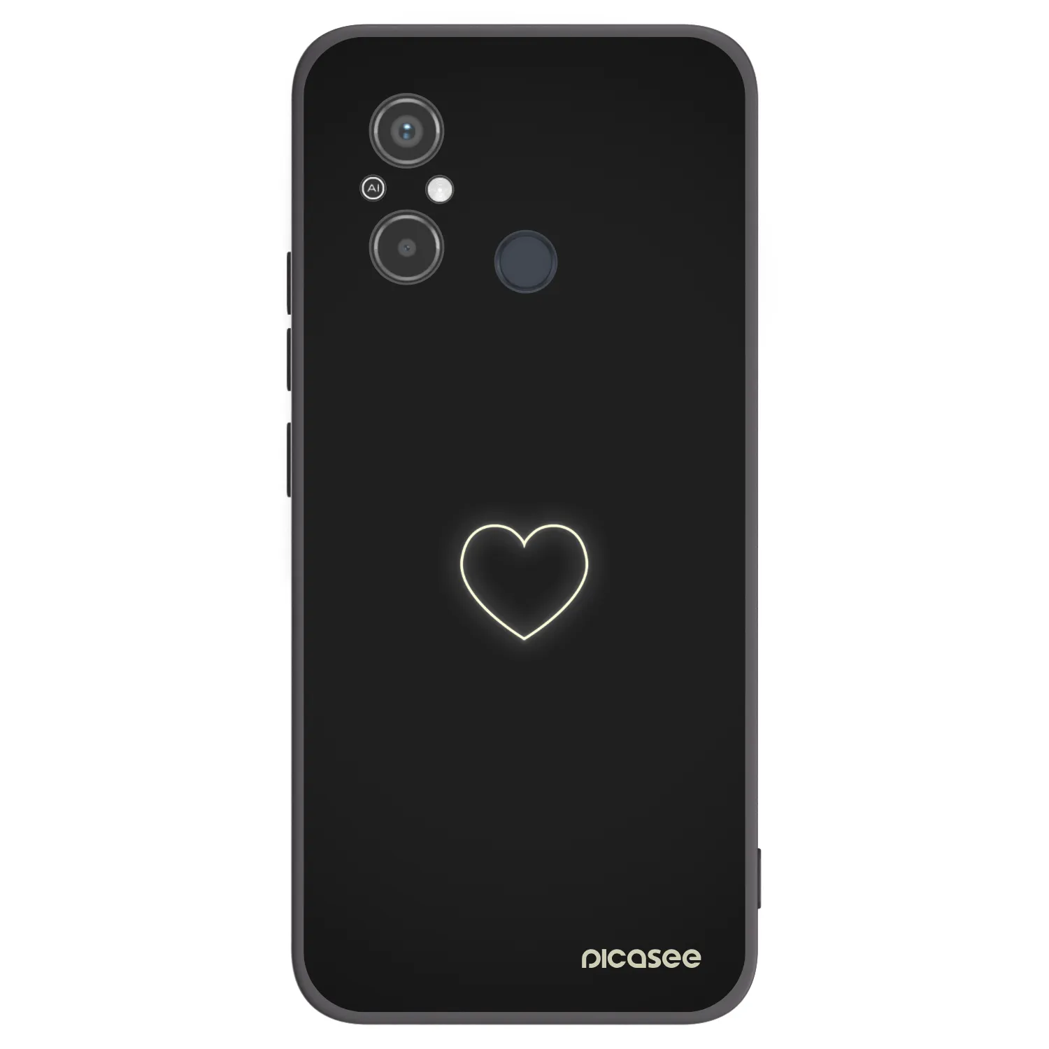 Picasee crna silikonska maskica za Xiaomi Redmi 12C - Heart