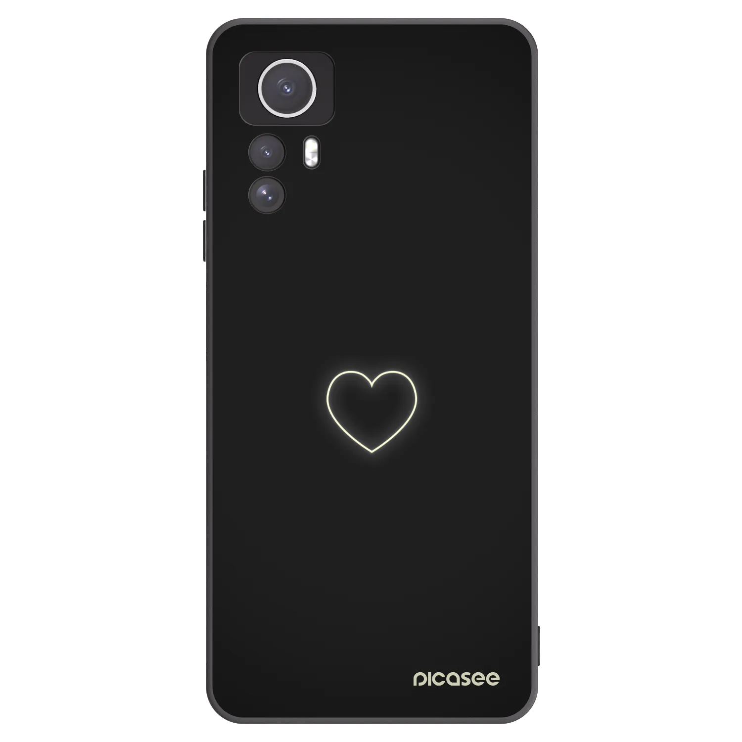 Picasee crna silikonska maskica za Xiaomi Redmi Note 12S - Heart
