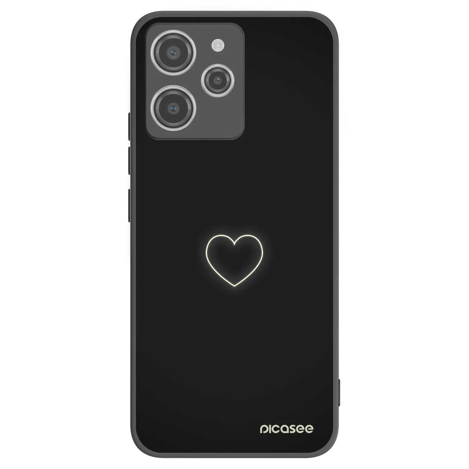 Picasee crna silikonska maskica za Xiaomi Redmi 12 4G - Heart