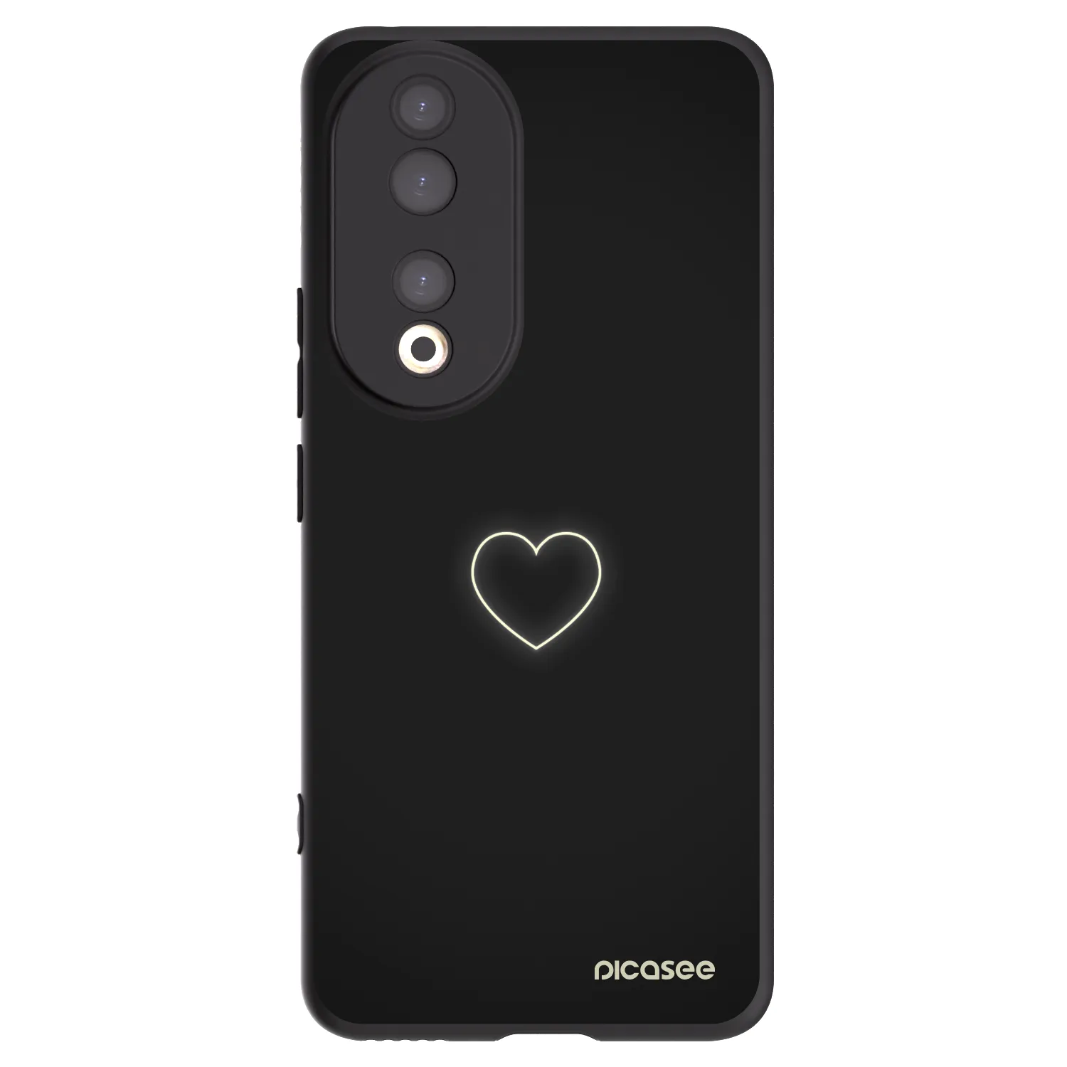 Picasee crna silikonska maskica za Honor 90 5G - Heart