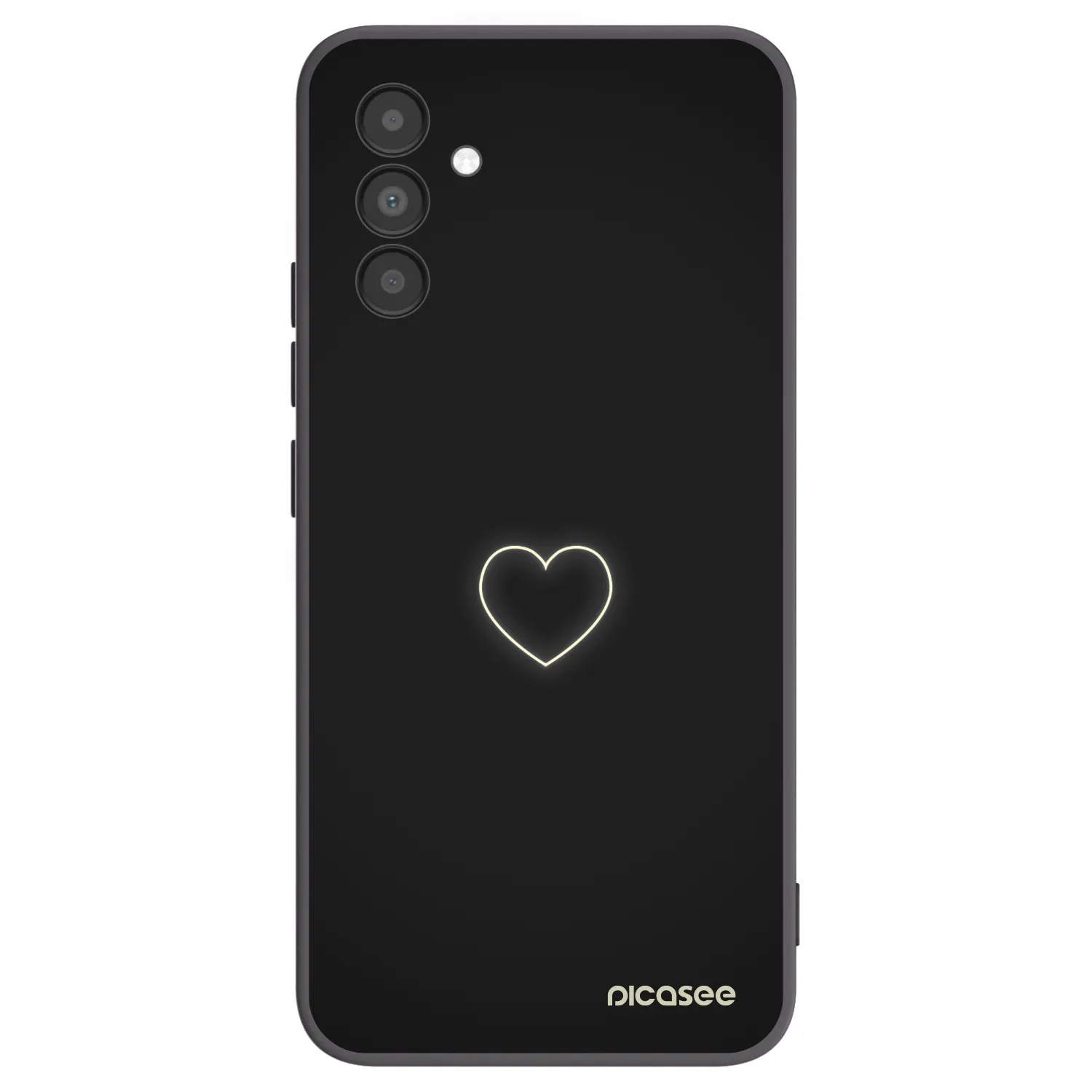 Picasee crna silikonska maskica za Samsung Galaxy A04s A047F - Heart