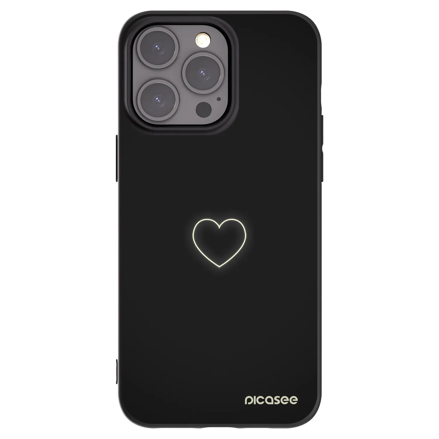 Picasee crna silikonska maskica za Apple iPhone 15 Pro Max - Heart