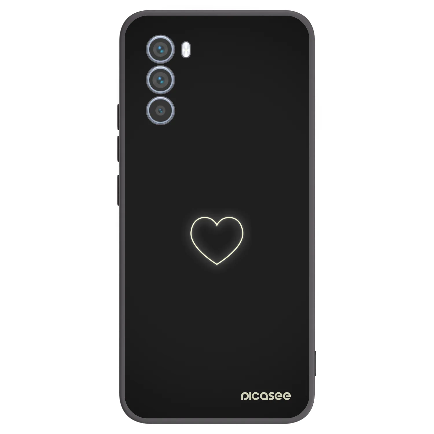 Picasee crna silikonska maskica za Motorola Moto G62 - Heart