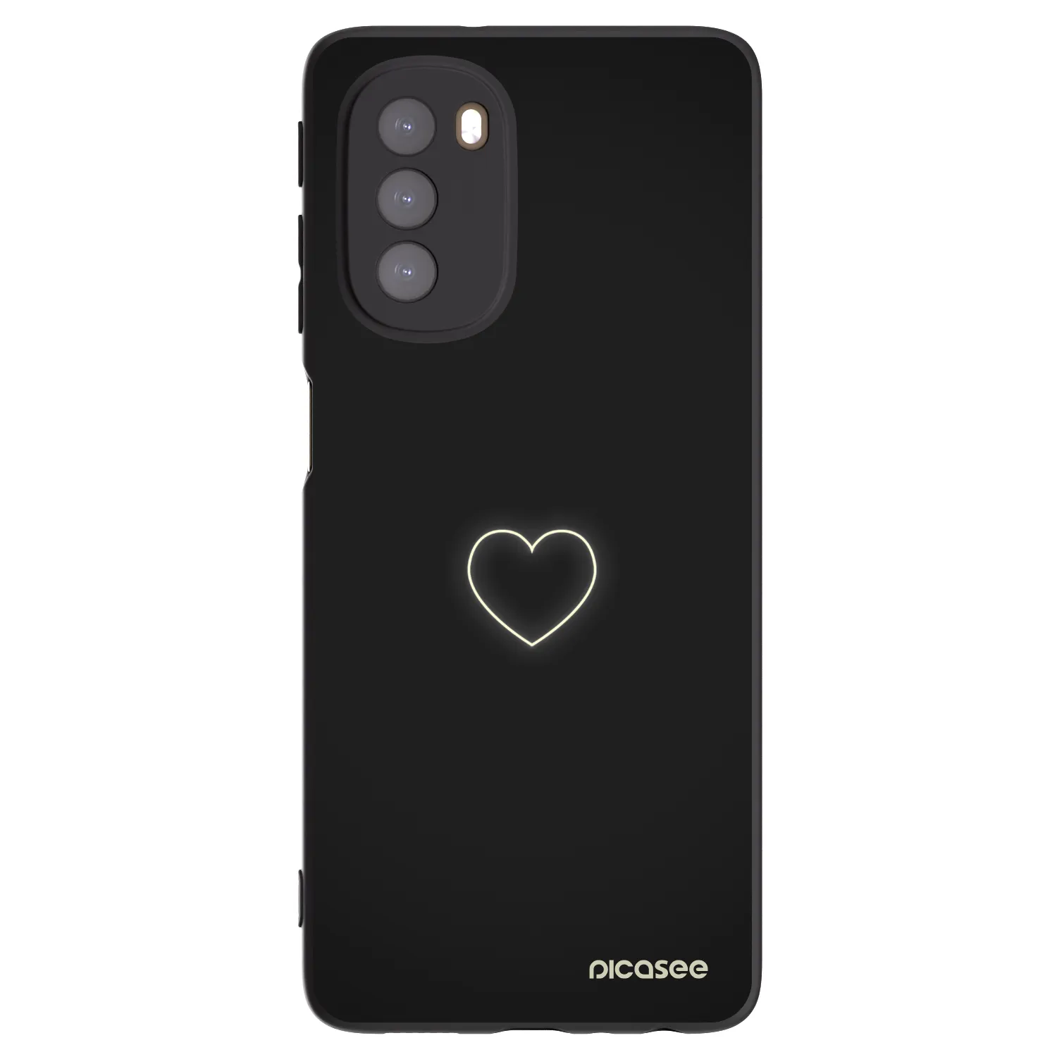 Picasee crna silikonska maskica za Motorola Moto G51 - Heart