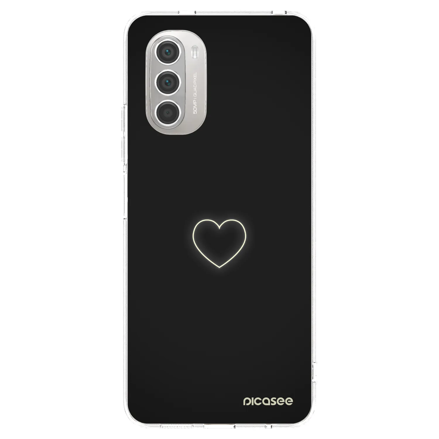 Picasee silikonska prozirna maskica za Motorola Moto G51 - Heart