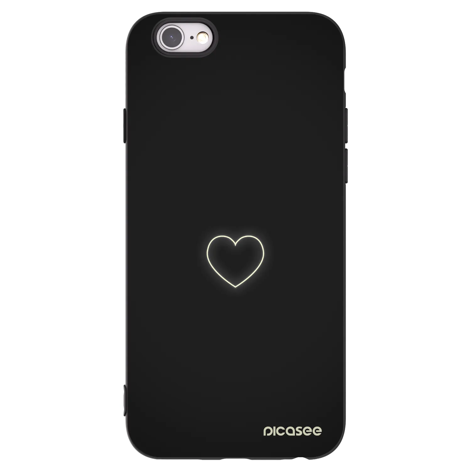 Picasee crna silikonska maskica za Apple iPhone 6/6S - Heart