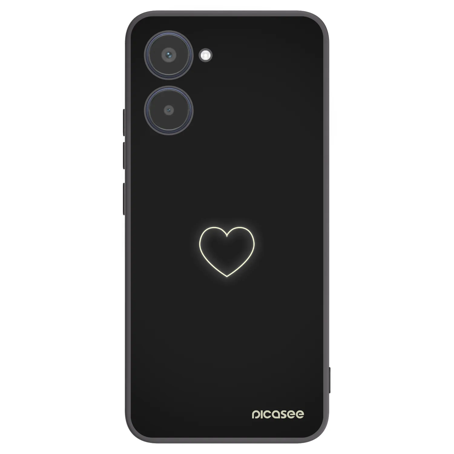 Picasee crna silikonska maskica za Realme 10 4G - Heart