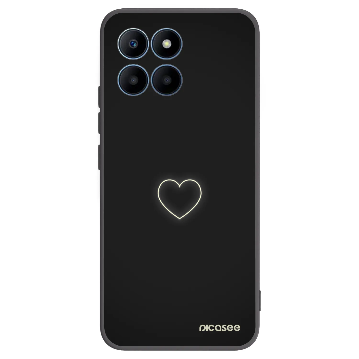 Picasee crna silikonska maskica za Honor 70 Lite - Heart