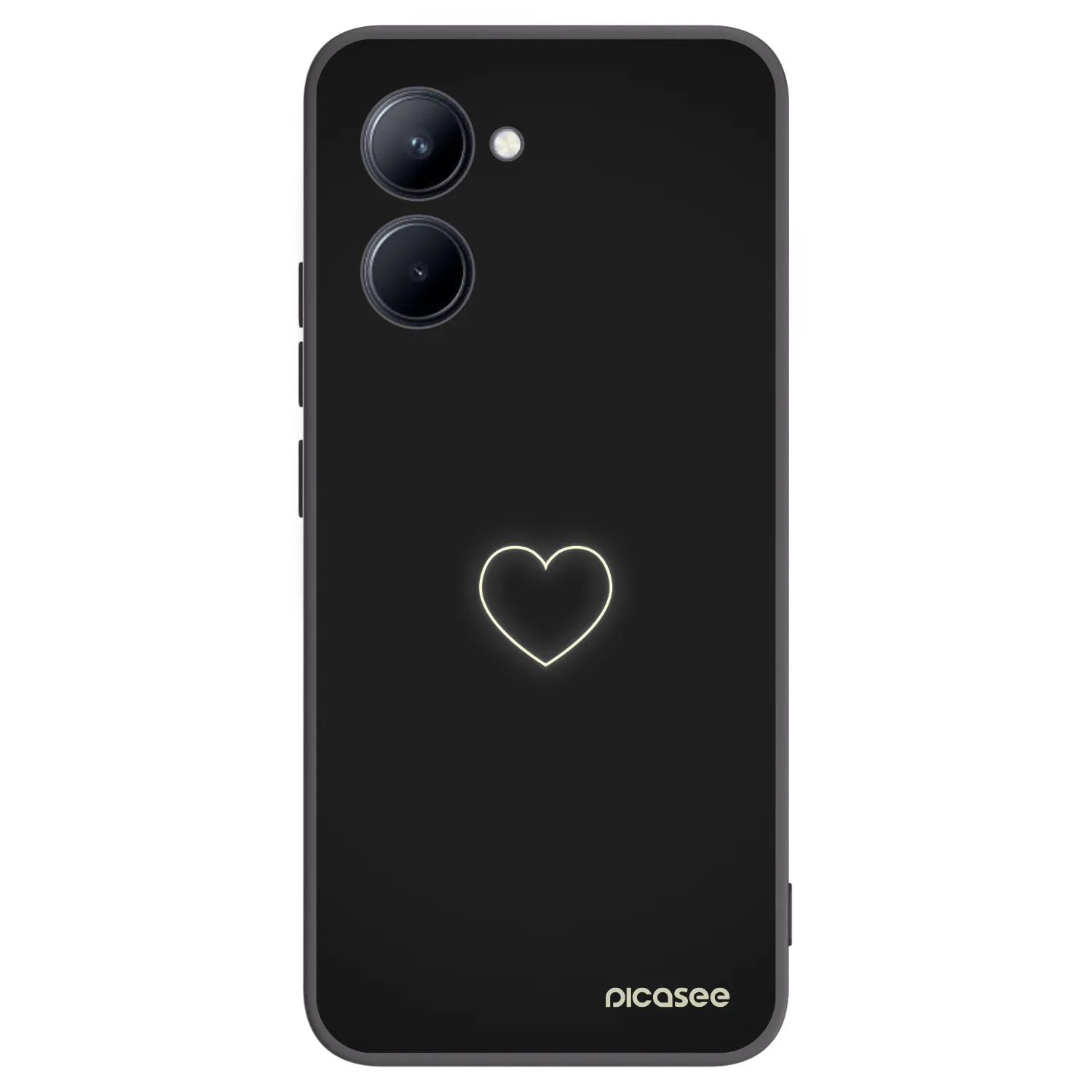 Picasee crna silikonska maskica za Realme C33 (2023) - Heart