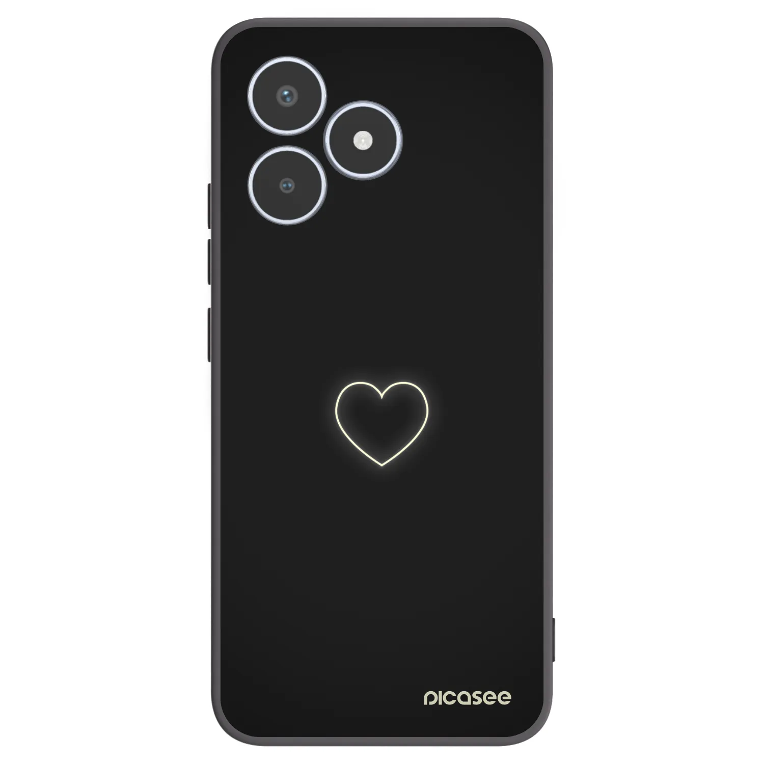 Picasee crna silikonska maskica za Realme C53 - Heart