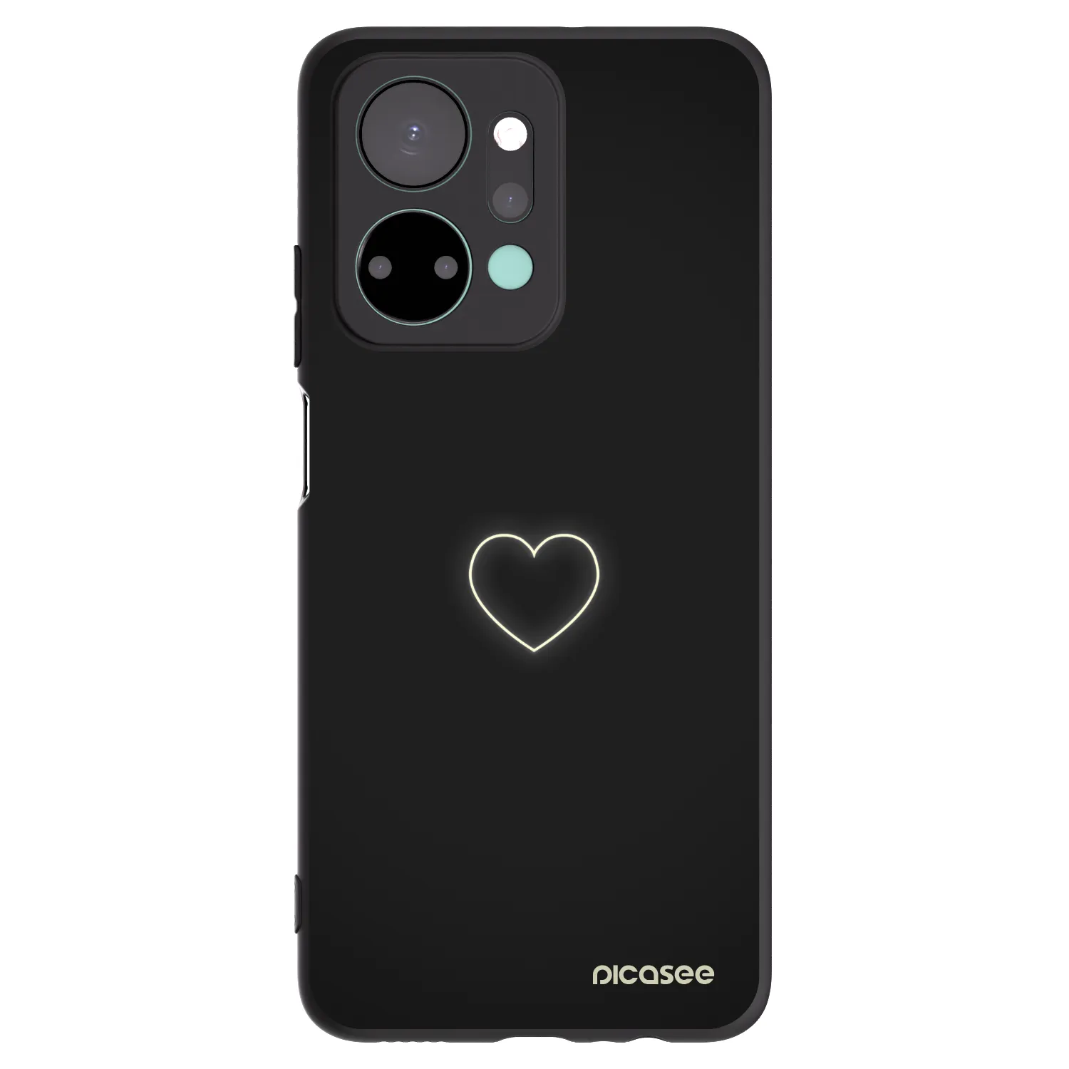 Picasee crna silikonska maskica za Honor X7a - Heart