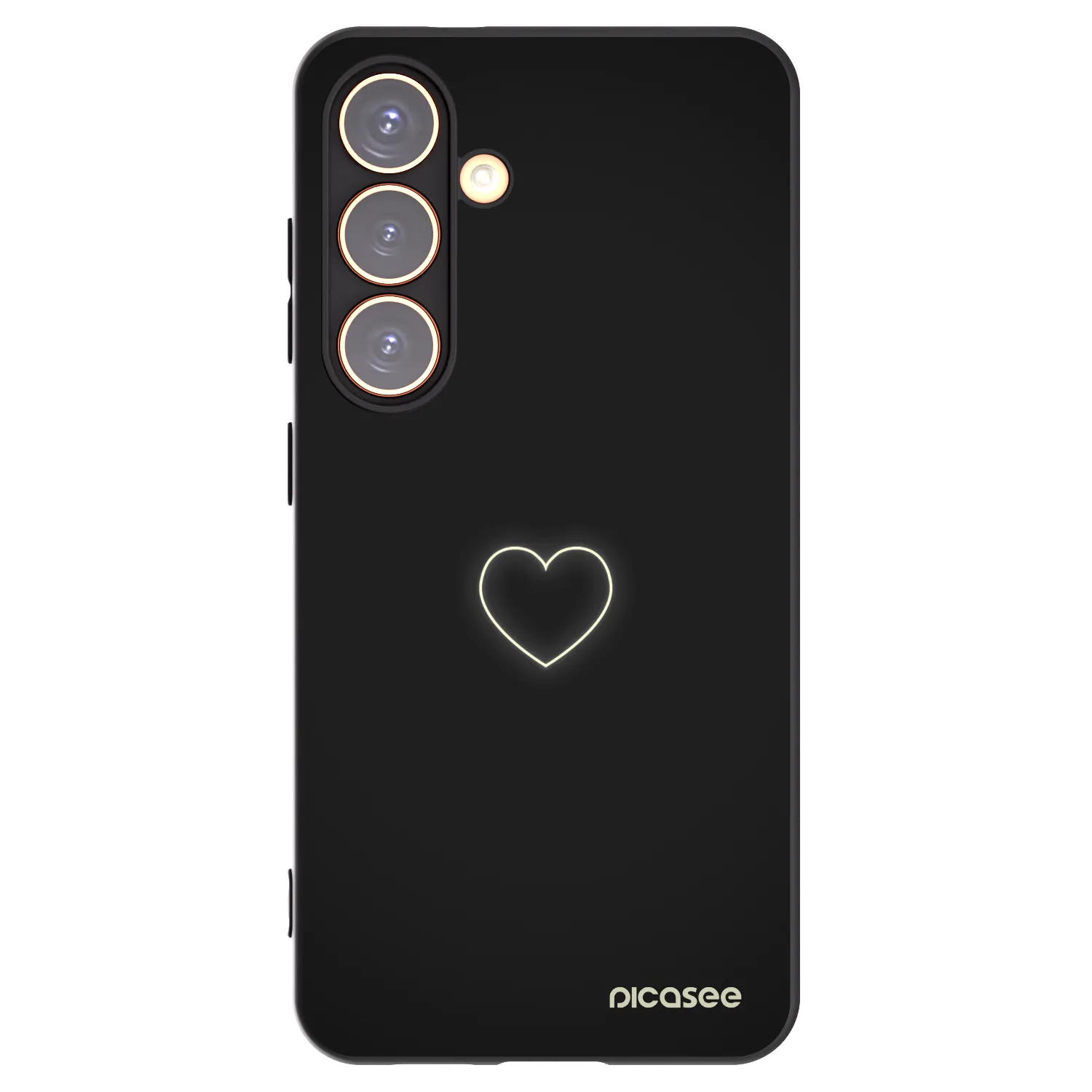 Picasee crna silikonska maskica za Samsung Galaxy S24 S921B 5G - Heart