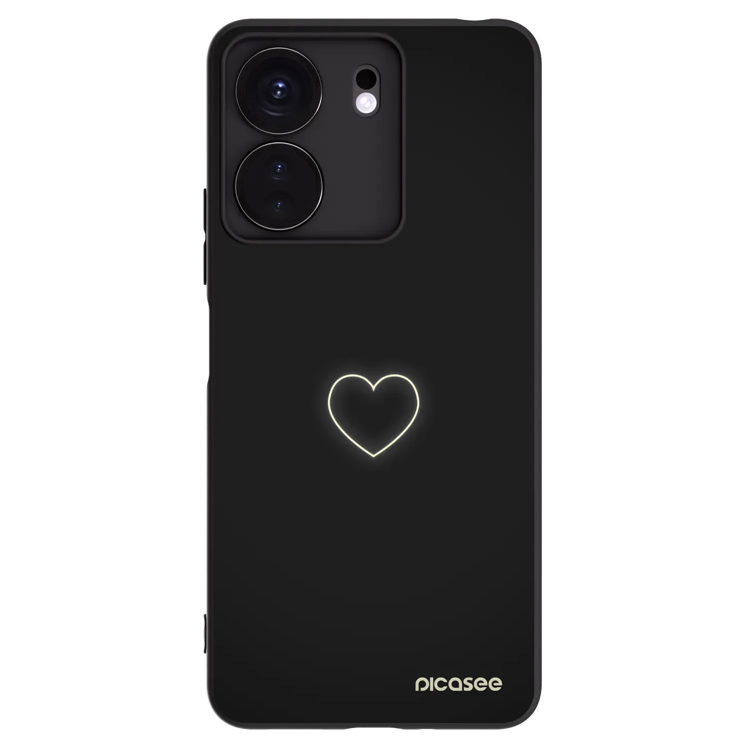 Picasee crna silikonska maskica za Xiaomi Redmi 13C 4G - Heart