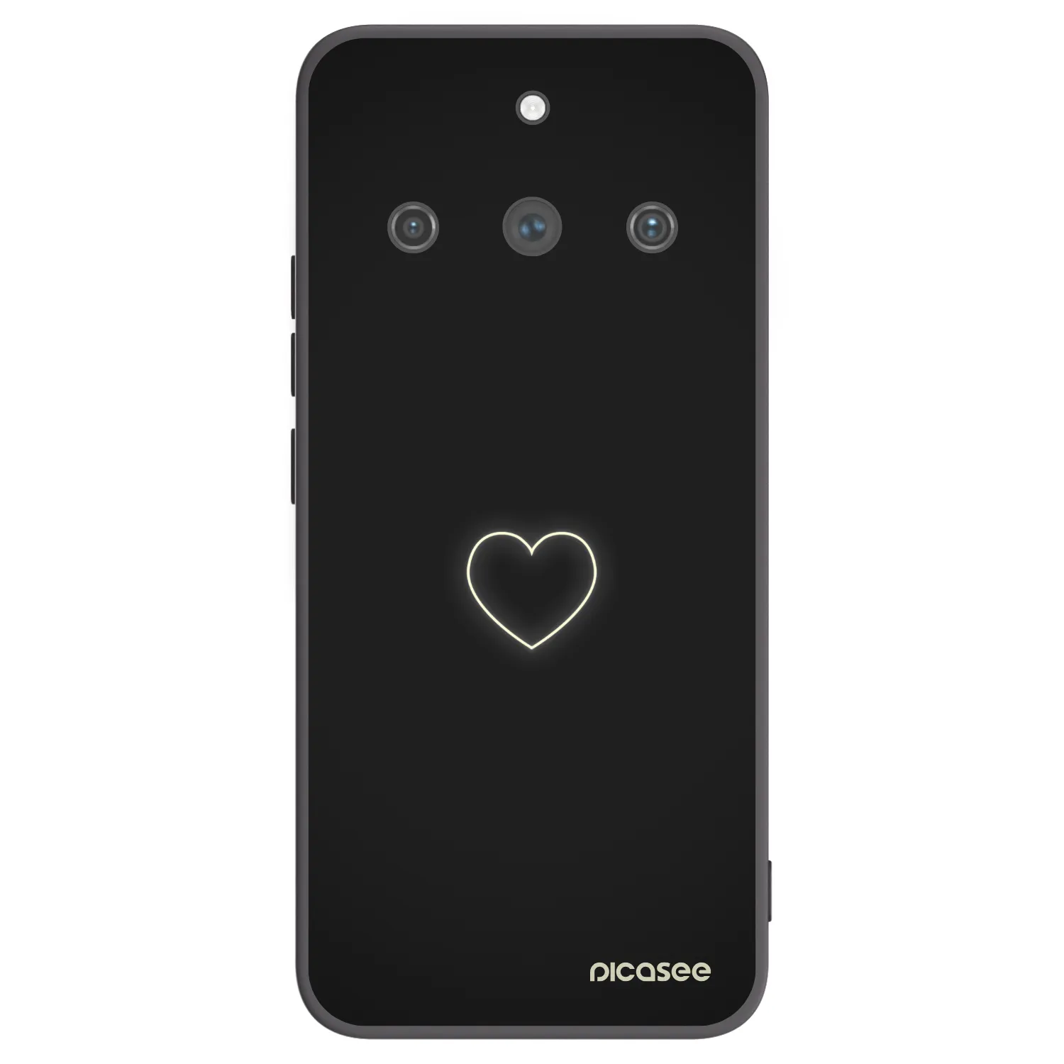 Picasee crna silikonska maskica za Realme 11 Pro+ - Heart