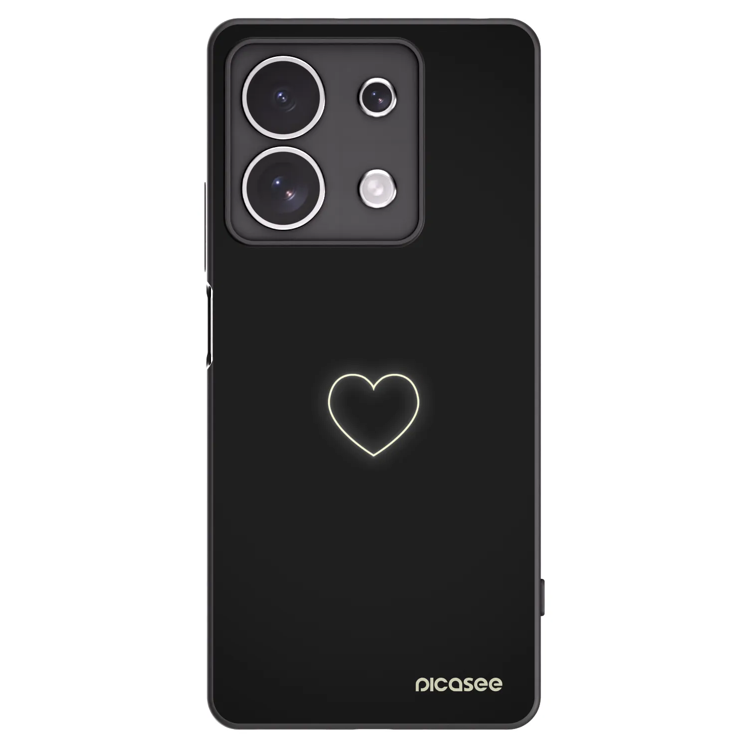 Picasee crna silikonska maskica za Xiaomi Redmi Note 13 4G - Heart