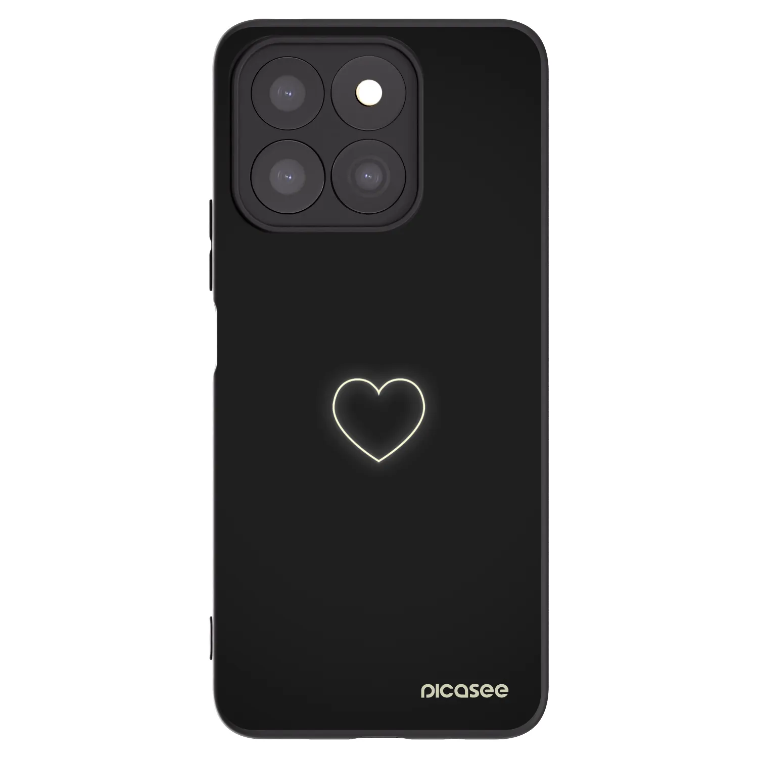 Picasee crna silikonska maskica za Honor X8b - Heart