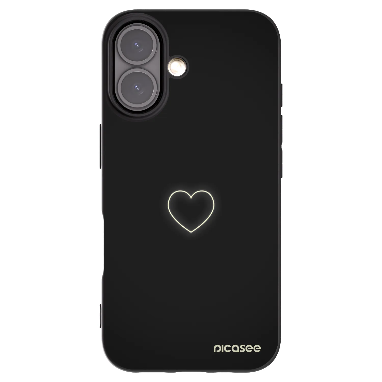 Picasee crna silikonska maskica za Apple iPhone 16 - Heart