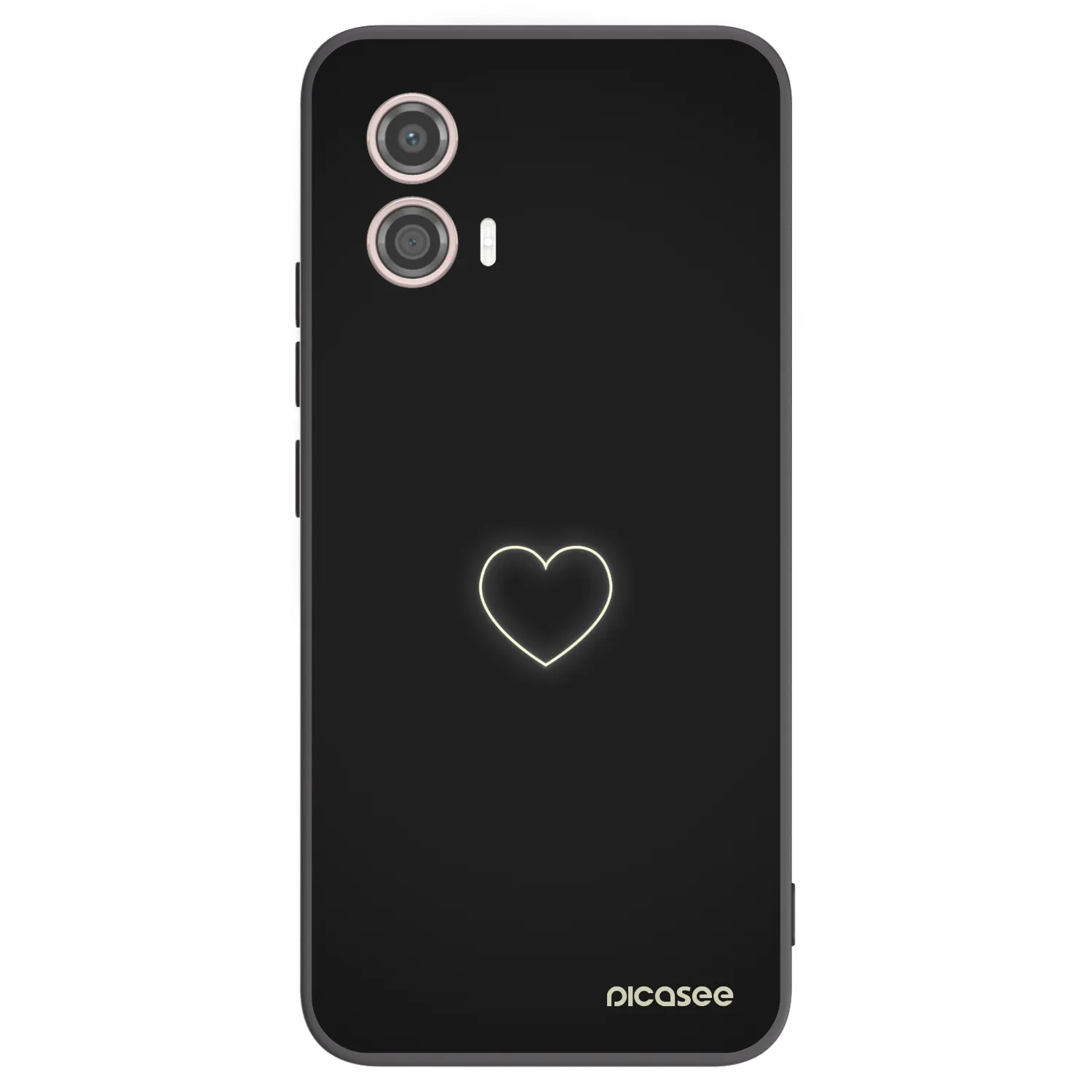 Picasee crna silikonska maskica za Motorola Moto G53 5G - Heart