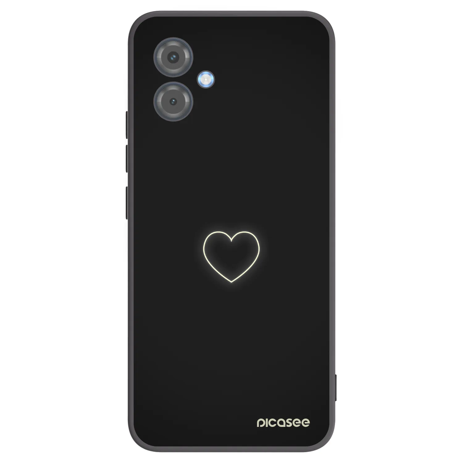 Picasee crna silikonska maskica za Motorola Moto G14 - Heart