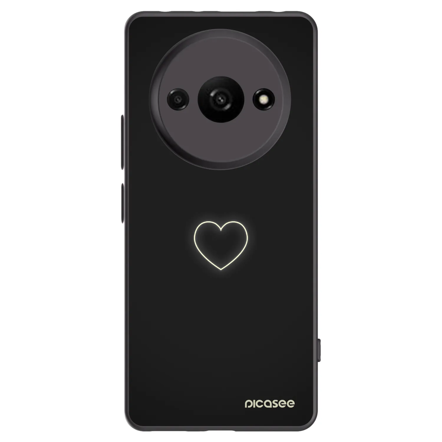 Picasee crna silikonska maskica za Xiaomi Redmi A3 - Heart