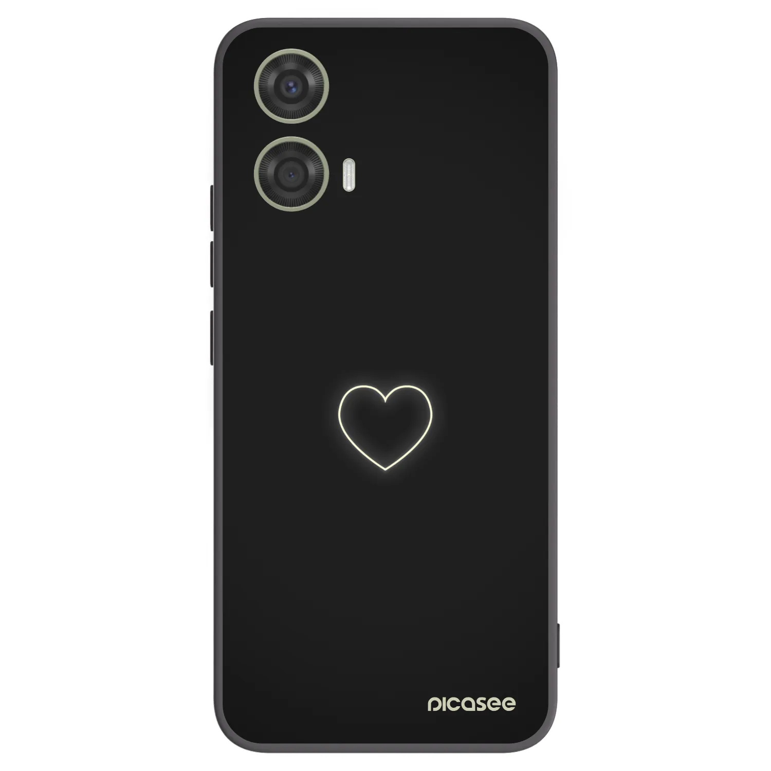 Picasee crna silikonska maskica za Motorola Moto G24 - Heart