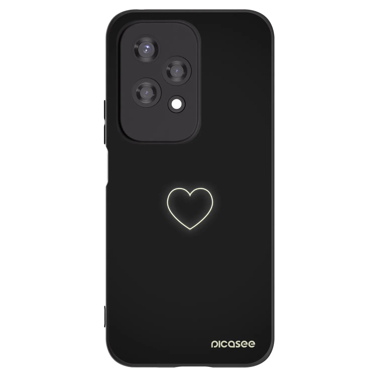 Picasee crna silikonska maskica za Honor 200 Lite - Heart