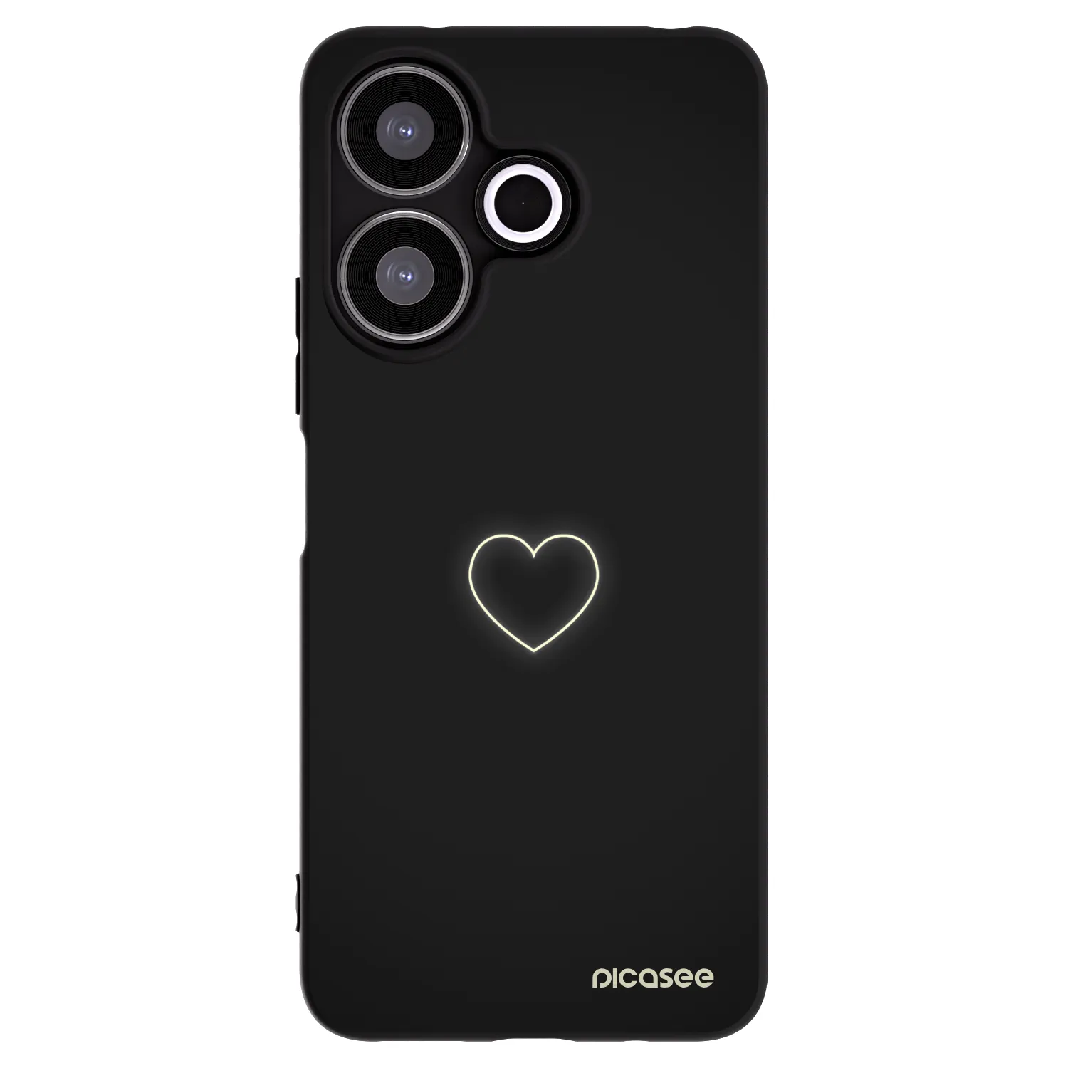 Picasee crna silikonska maskica za Xiaomi Redmi 13 4G - Heart