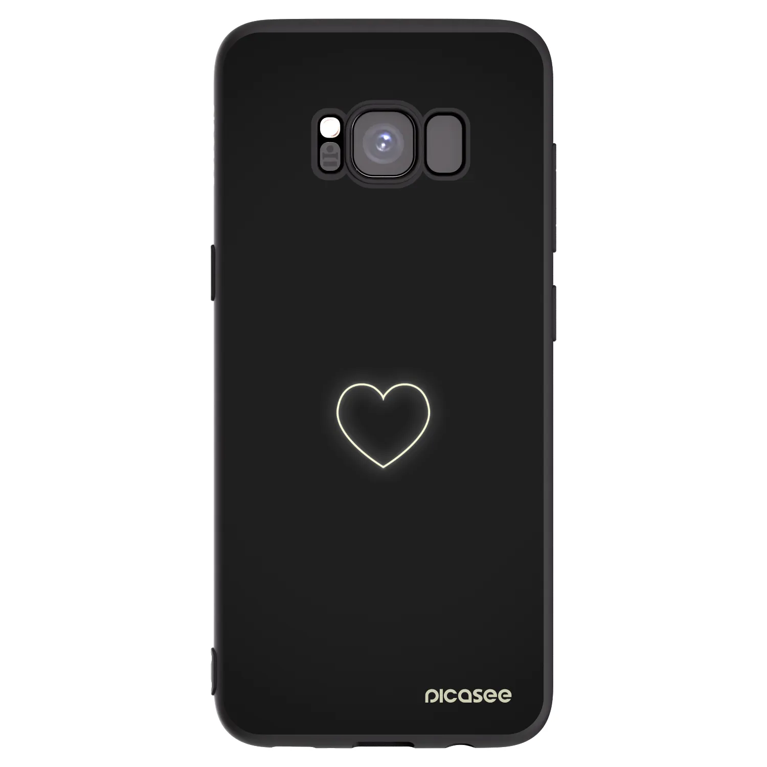 Picasee crna silikonska maskica za Samsung Galaxy S8 G950F - Heart