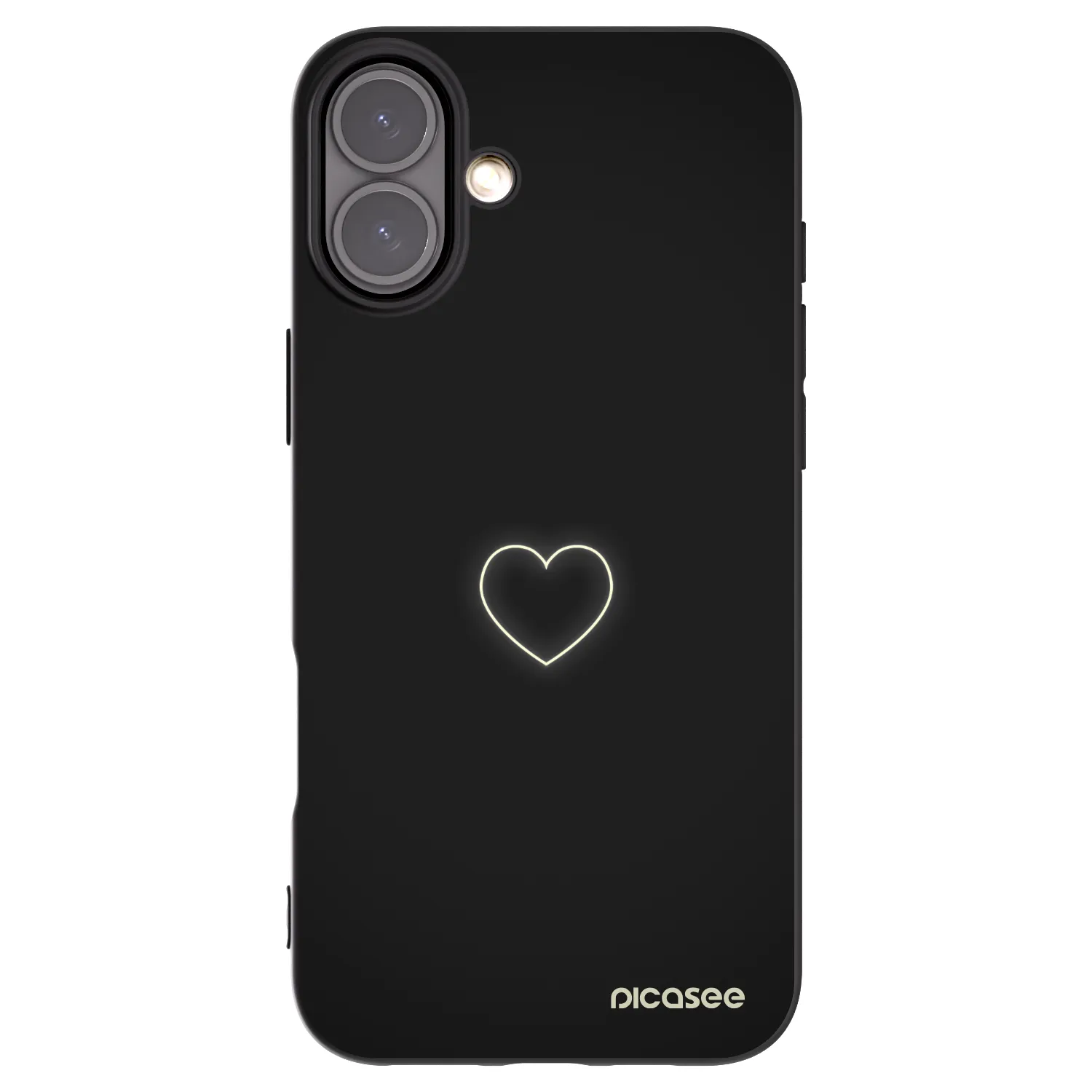 Picasee crna silikonska maskica za Apple iPhone 16 Plus - Heart
