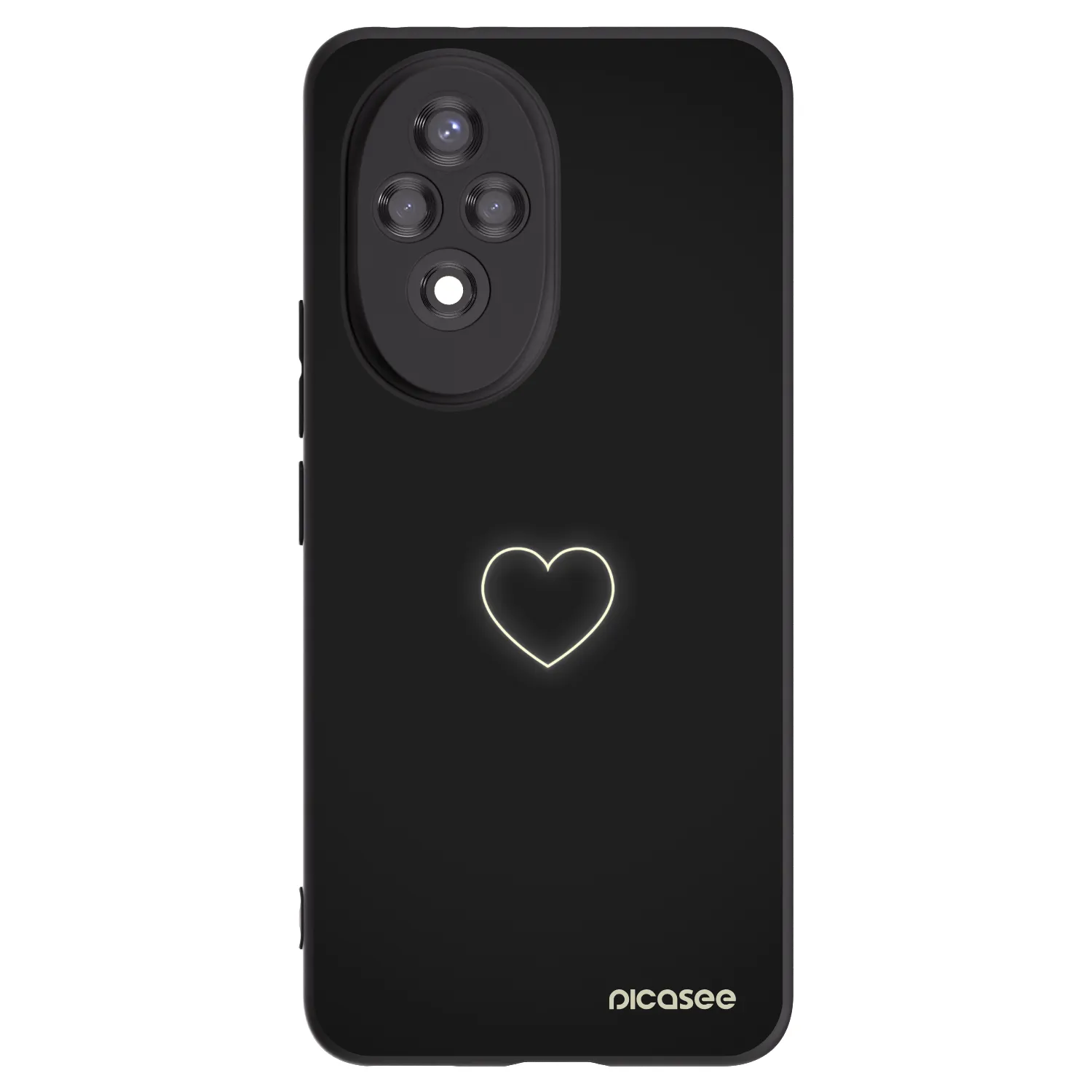 Picasee crna silikonska maskica za Honor 200 5G - Heart