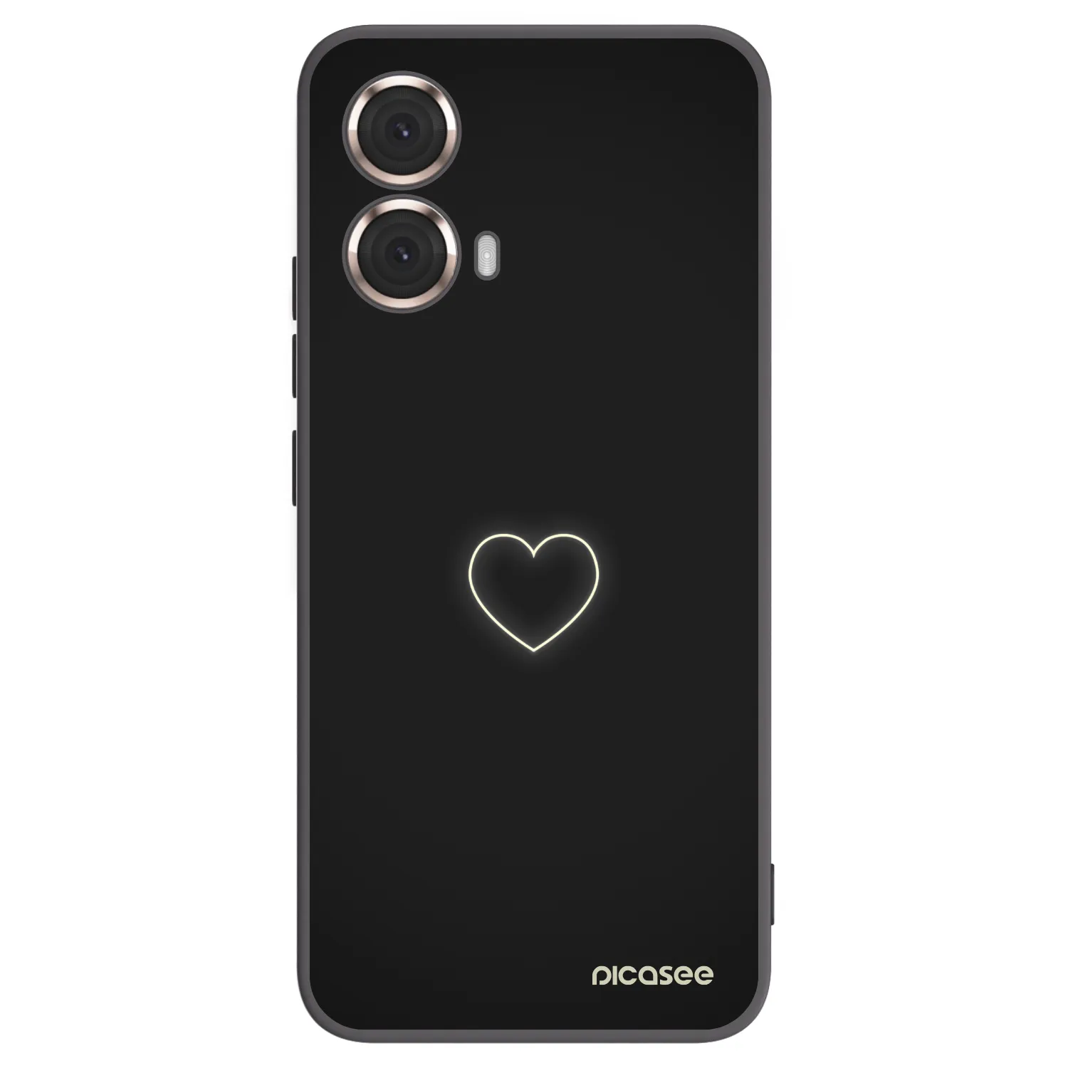 Picasee crna silikonska maskica za Motorola Moto G85 - Heart