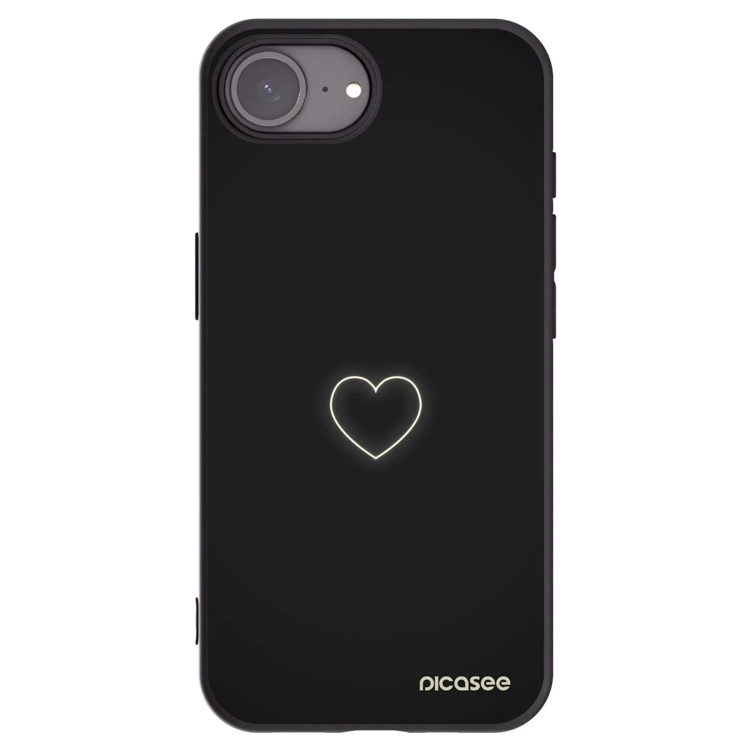 Picasee crna silikonska maskica za Apple iPhone 16e - Heart