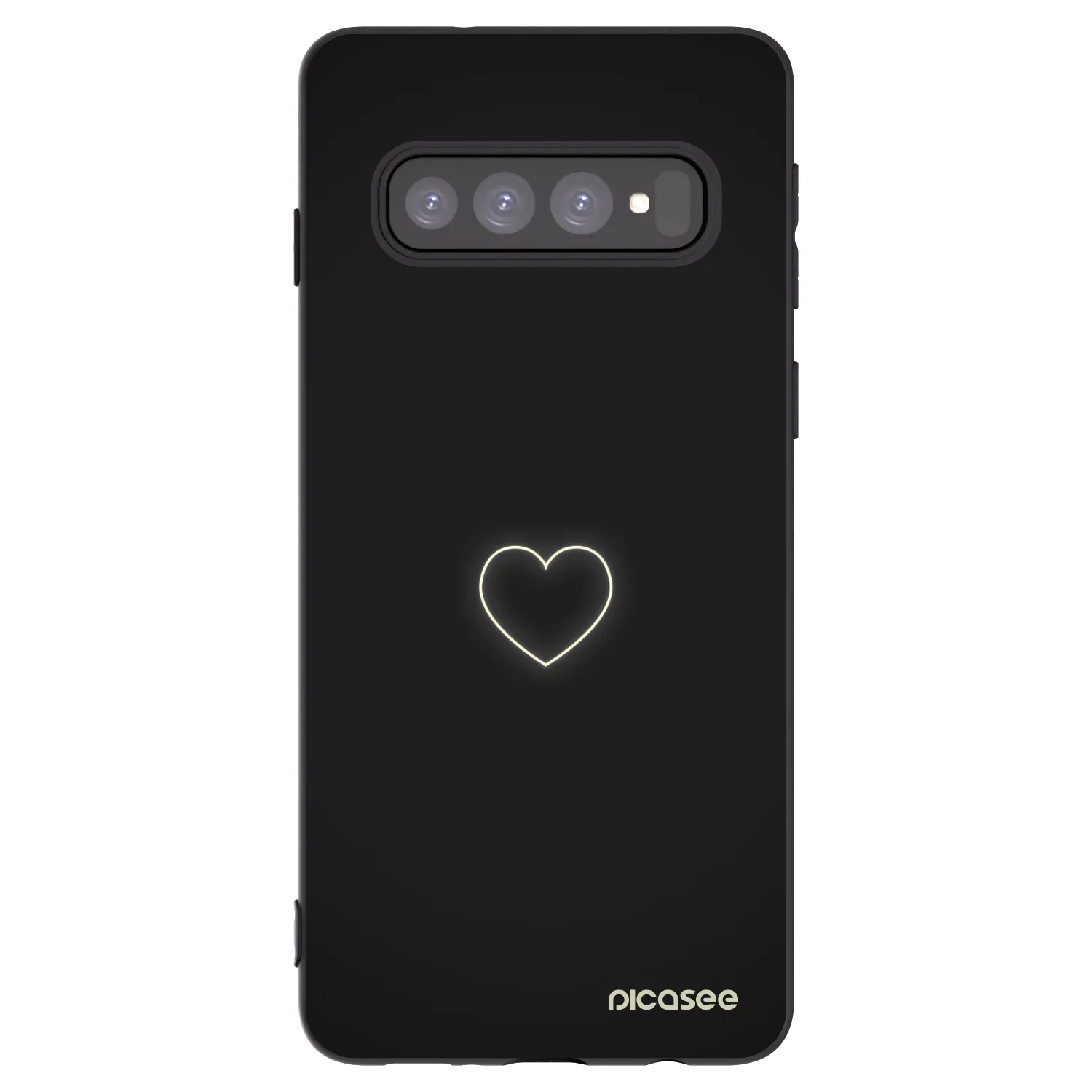 Picasee crna silikonska maskica za Samsung Galaxy S10 G973 - Heart