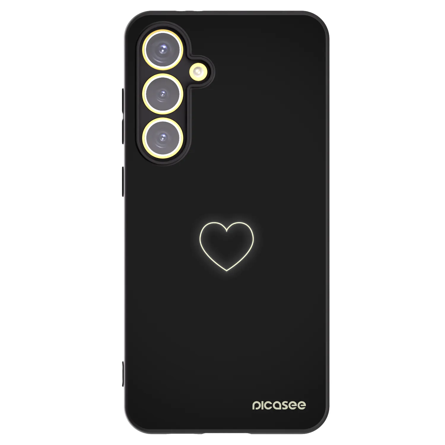 Picasee crna silikonska maskica za Samsung Galaxy S24 FE S721B - Heart