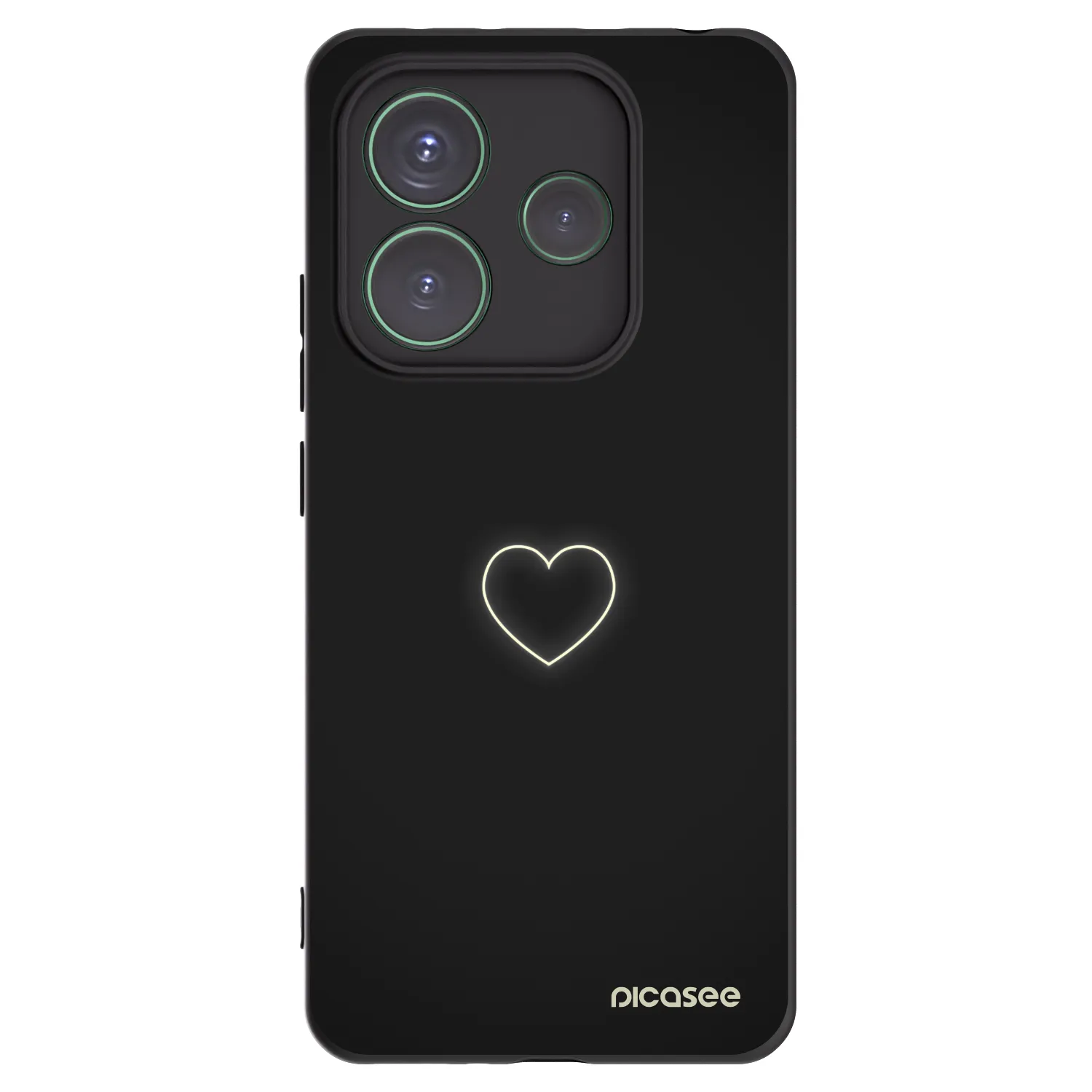 Picasee crna silikonska maskica za Xiaomi Redmi Note 14 5G - Heart