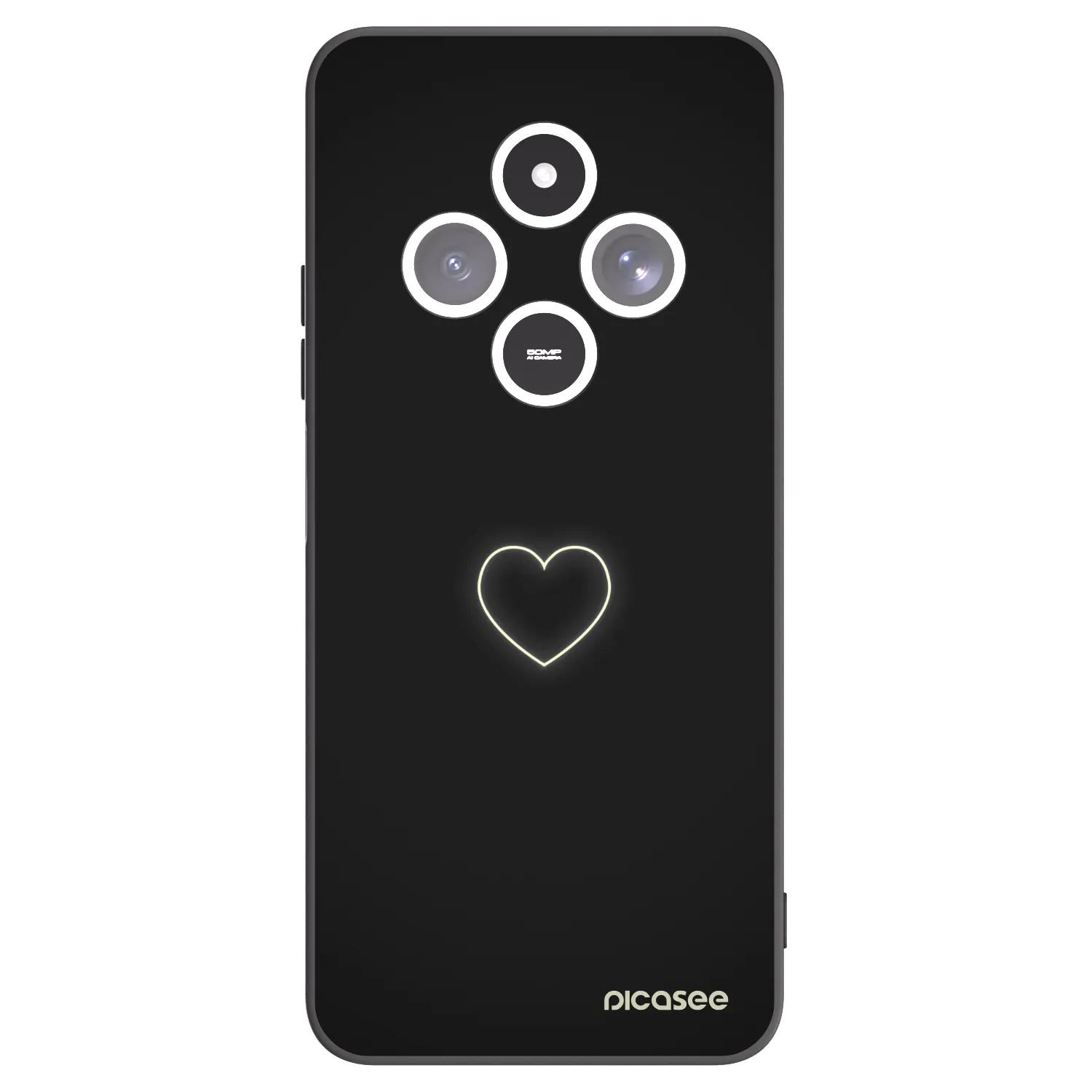 Picasee crna silikonska maskica za Xiaomi Redmi 14C - Heart