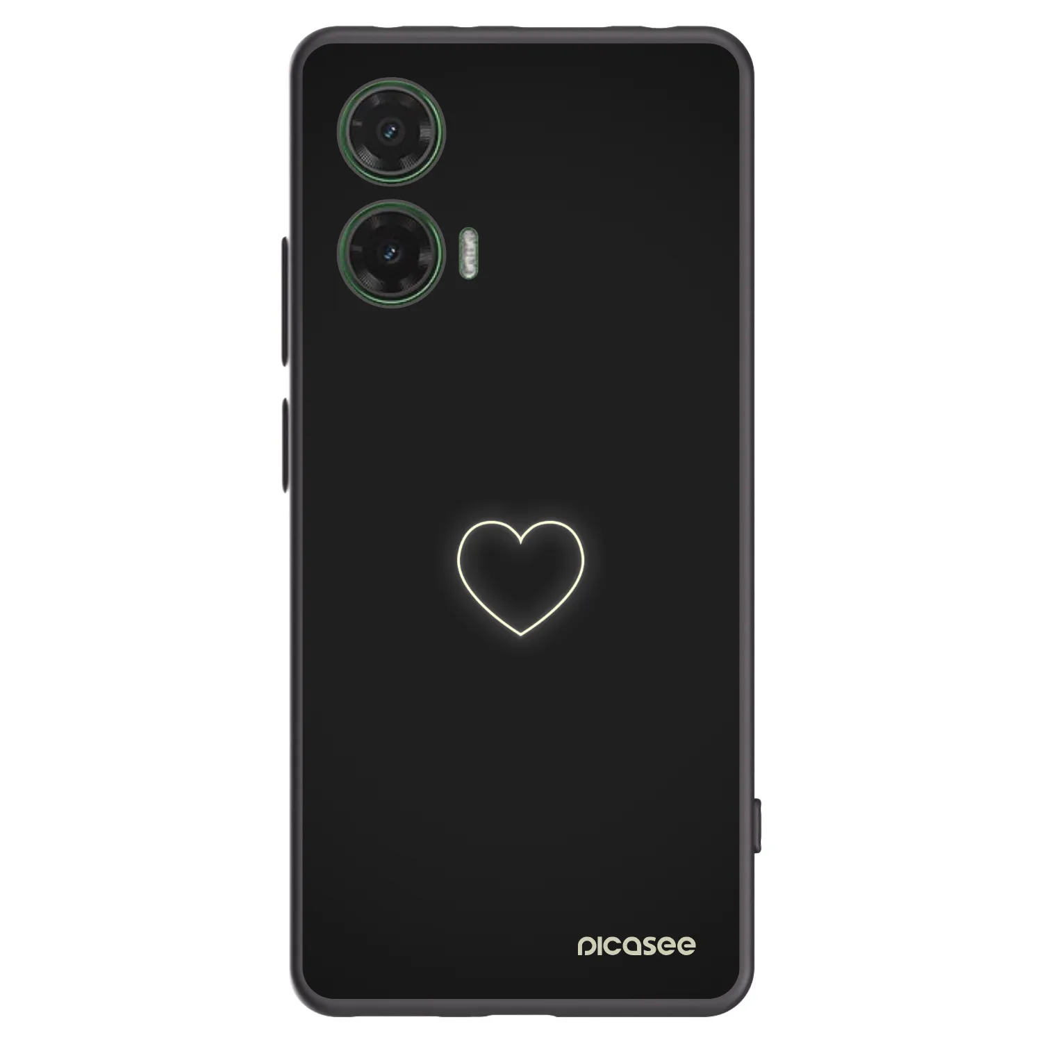 Picasee crna silikonska maskica za Motorola Moto G35 5G - Heart