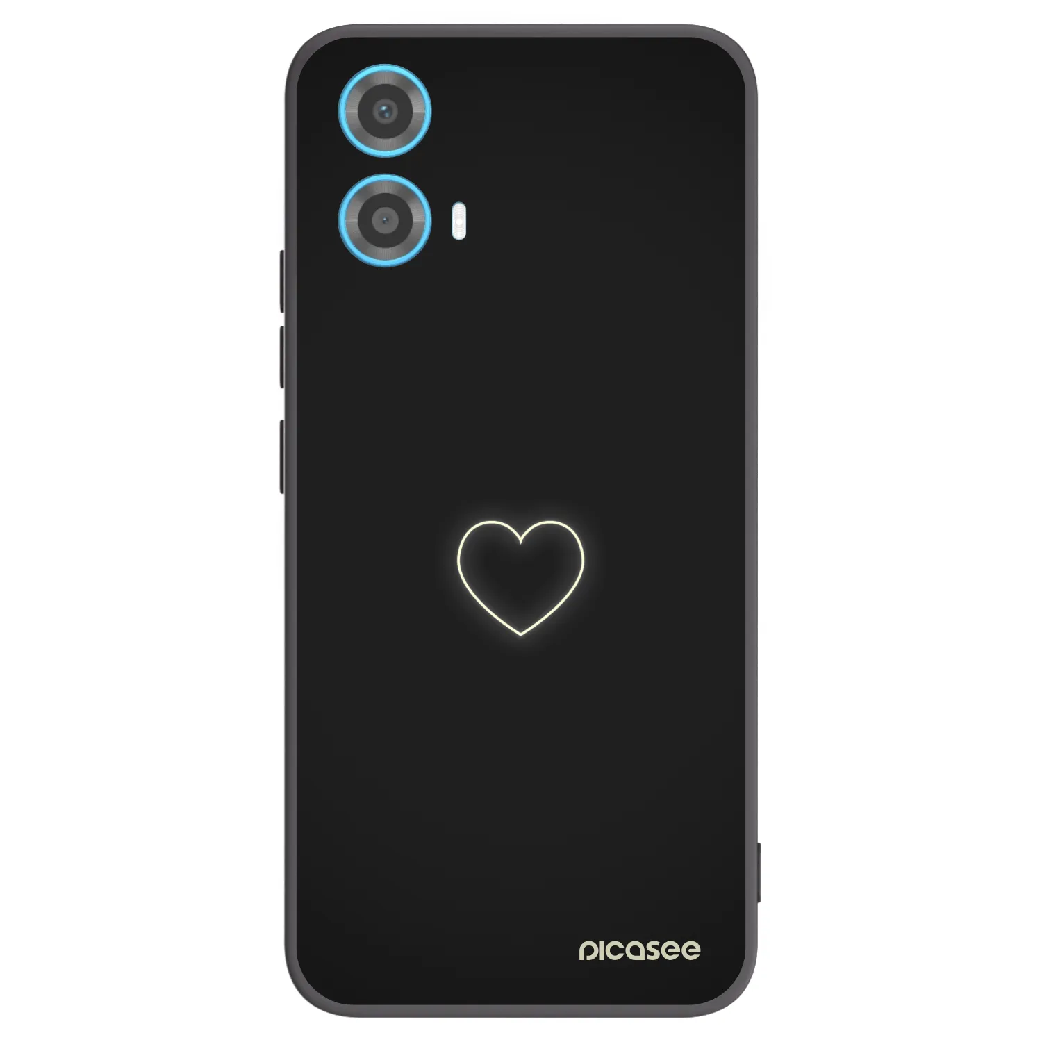 Picasee crna silikonska maskica za Motorola Moto G34 5G - Heart