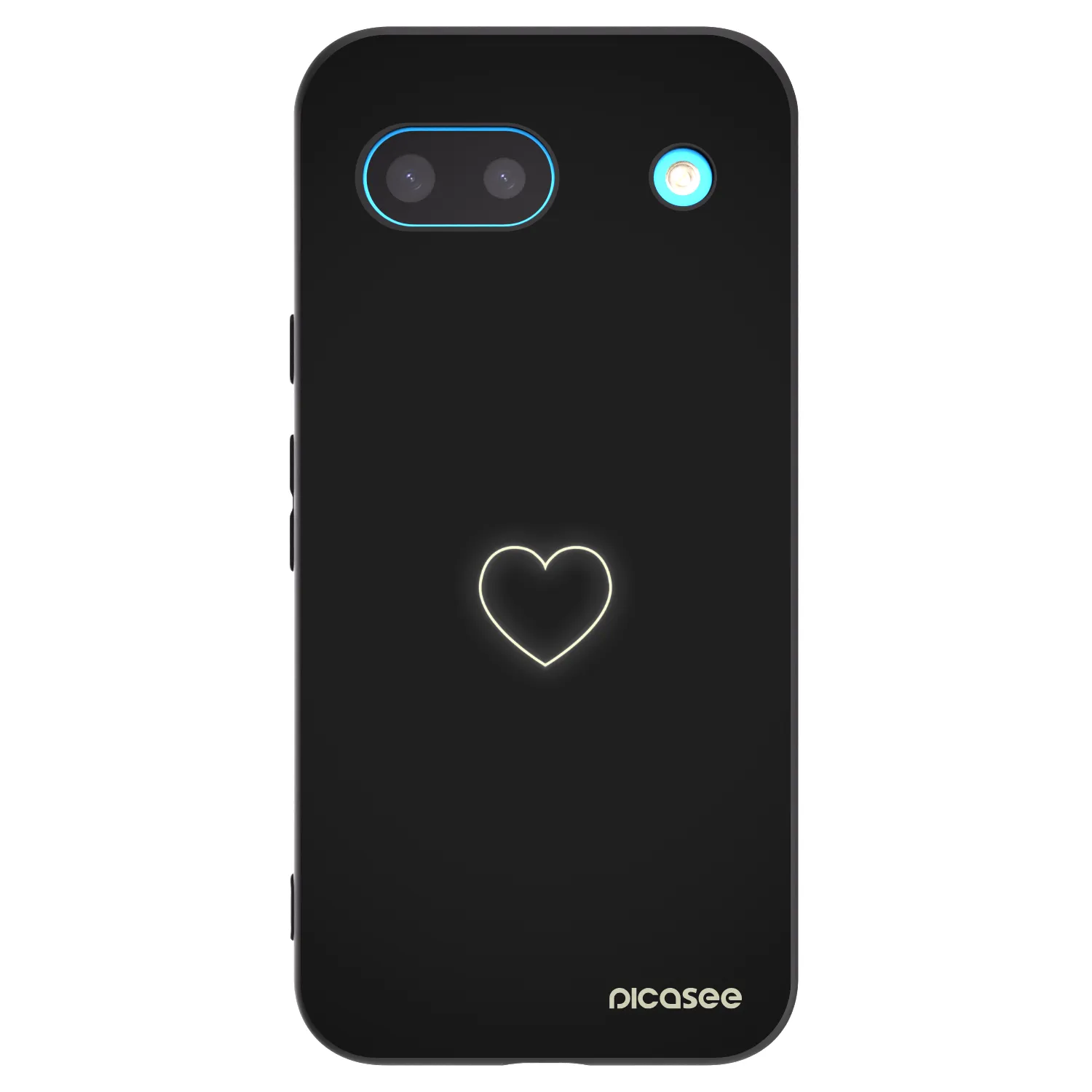 Picasee crna silikonska maskica za Google Pixel 8a - Heart