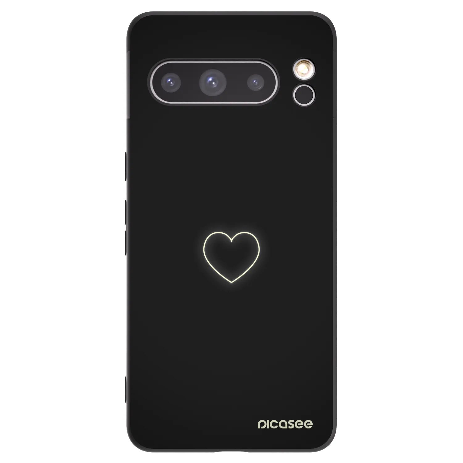 Picasee crna silikonska maskica za Google Pixel 8 Pro - Heart
