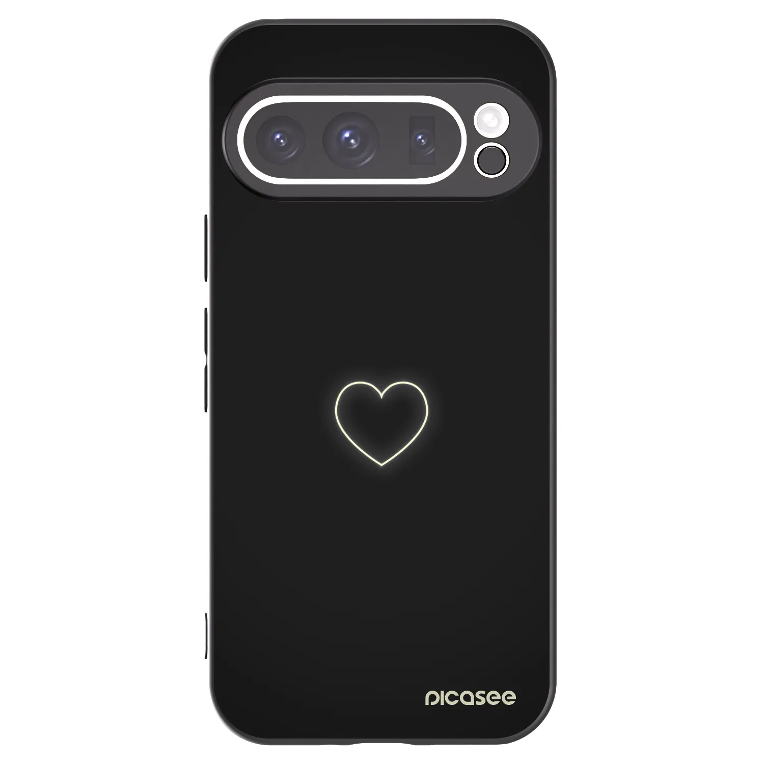 Picasee crna silikonska maskica za Google Pixel 9 Pro - Heart