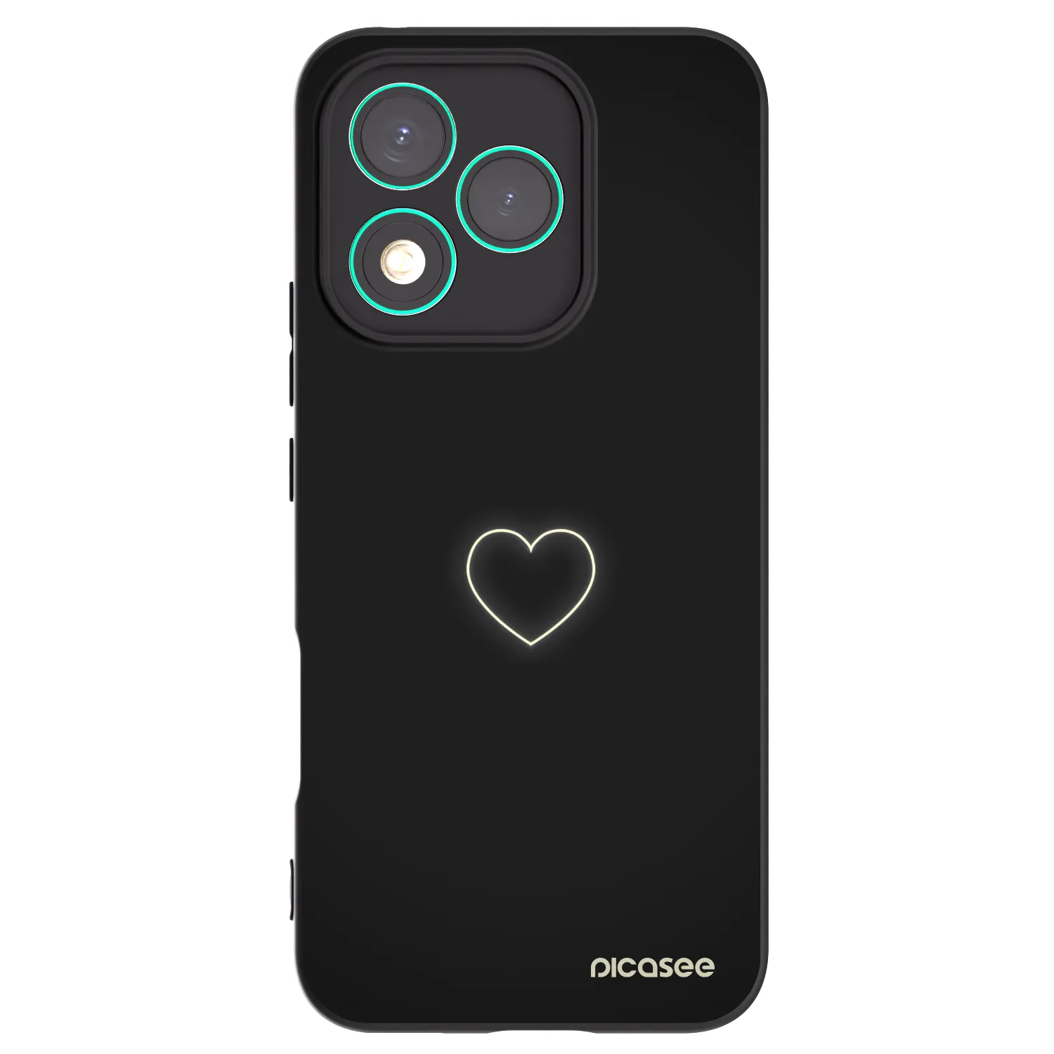 Picasee crna silikonska maskica za Honor 400 Lite 5G - Heart